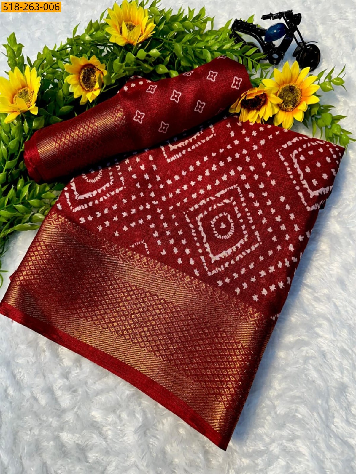 Maroon   Fancy dola silk printed sarees