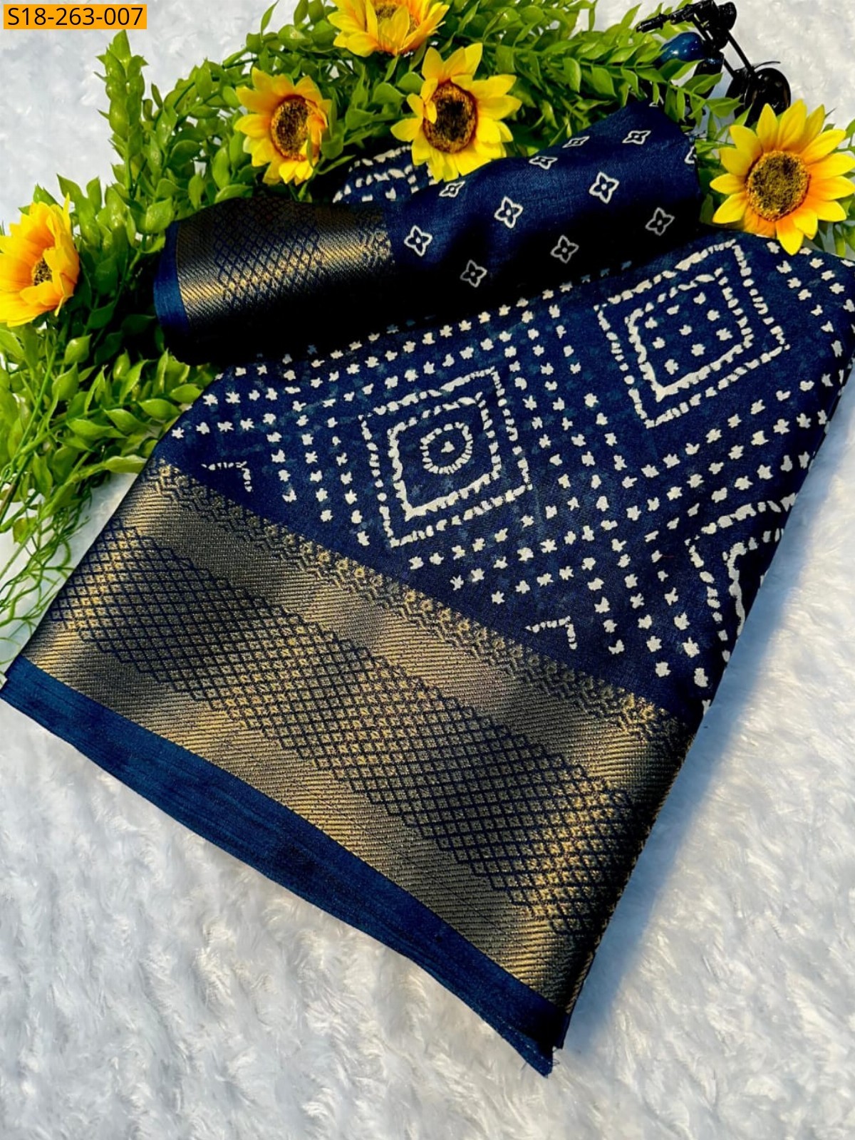 Blue   Fancy dola silk printed sarees