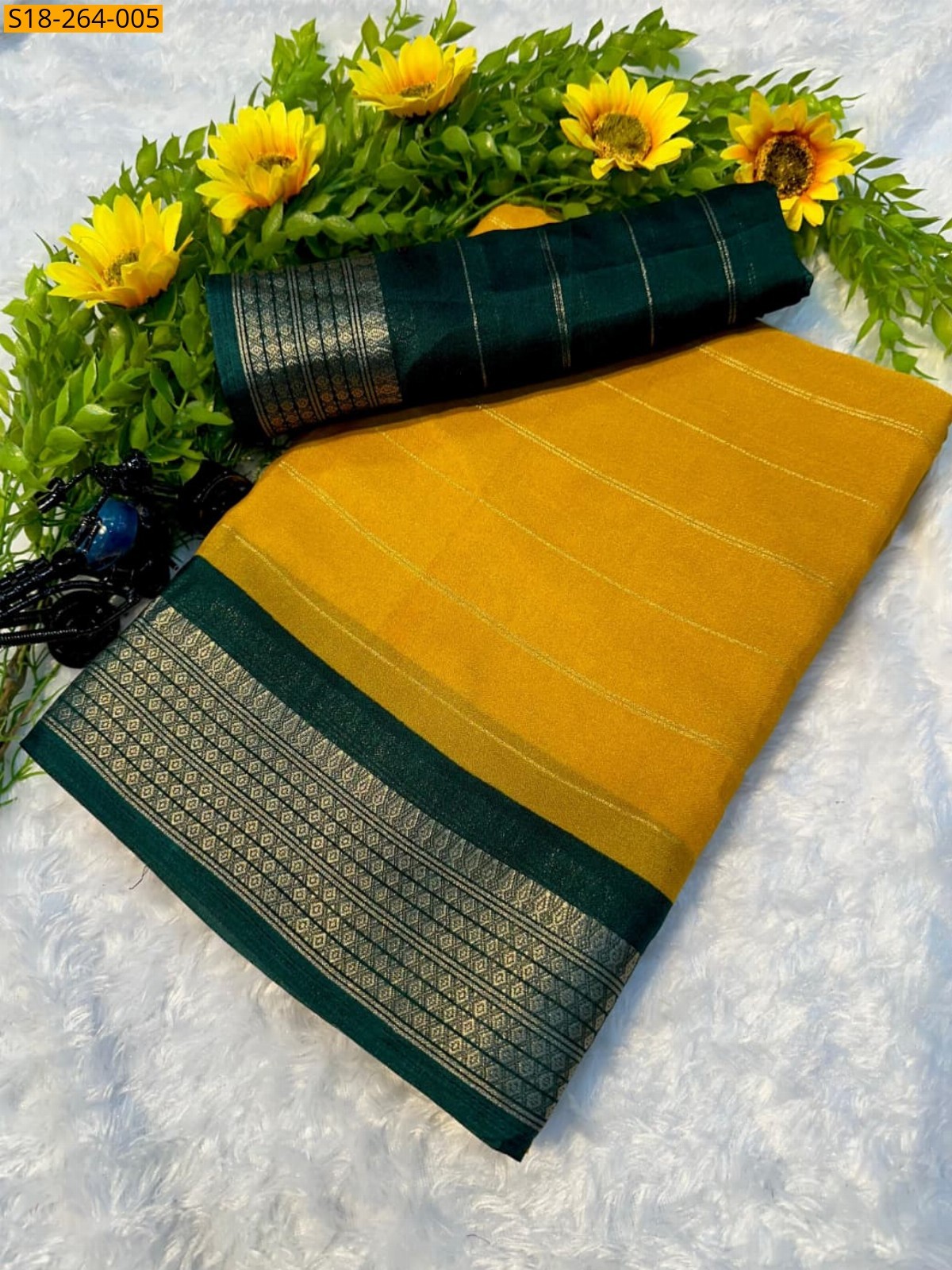 Yellow Fancy mysore silk sarees 
