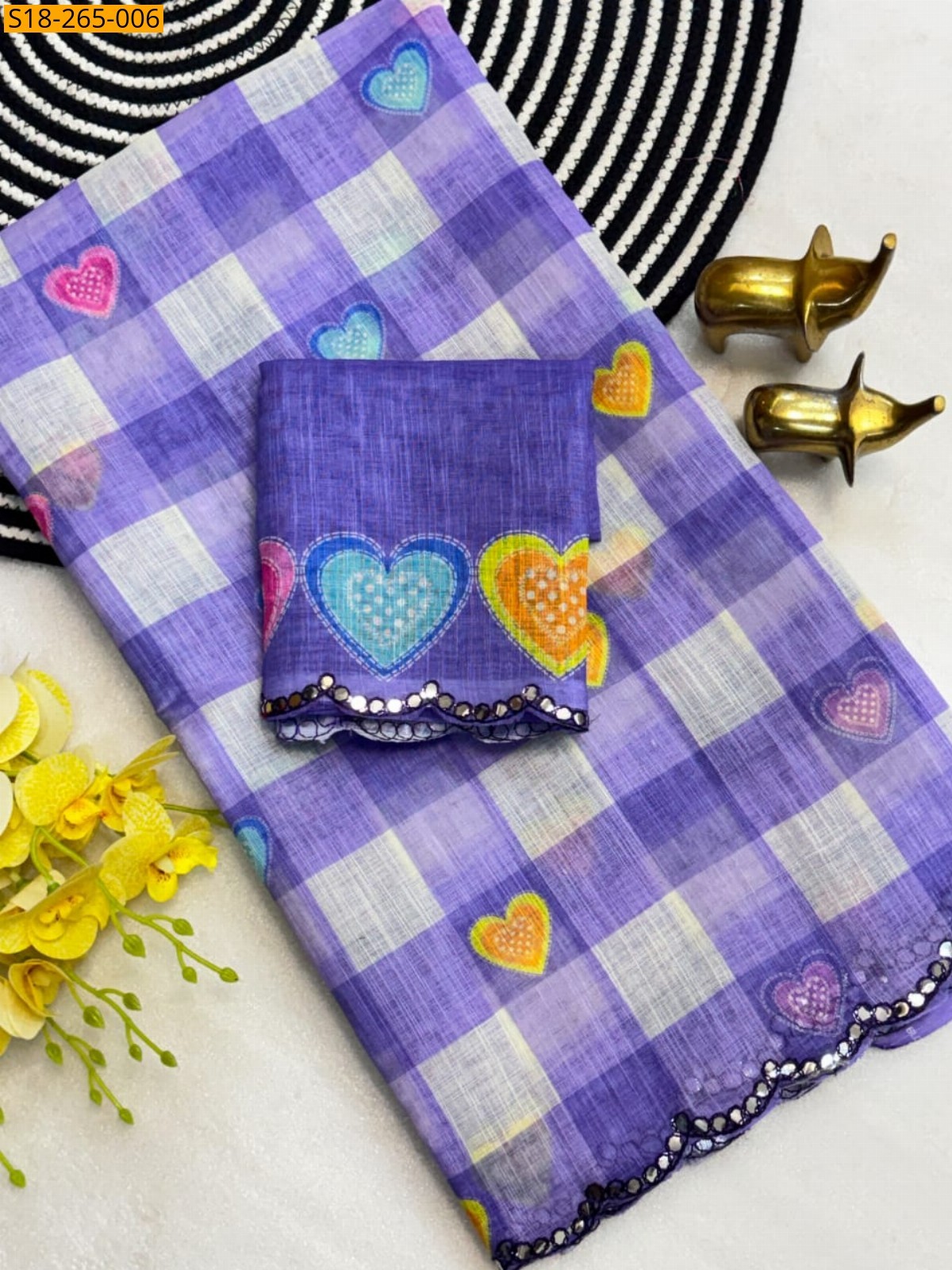 Violet Fancy Soft Linen cotton Saree