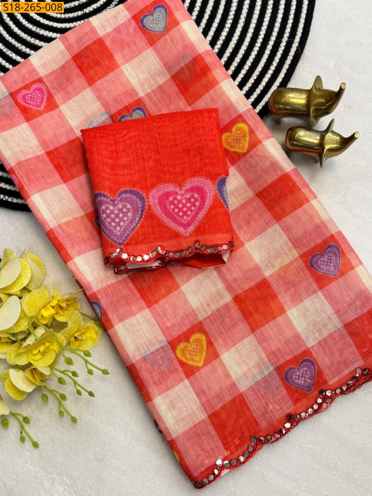 Pink Fancy Soft Linen cotton Saree