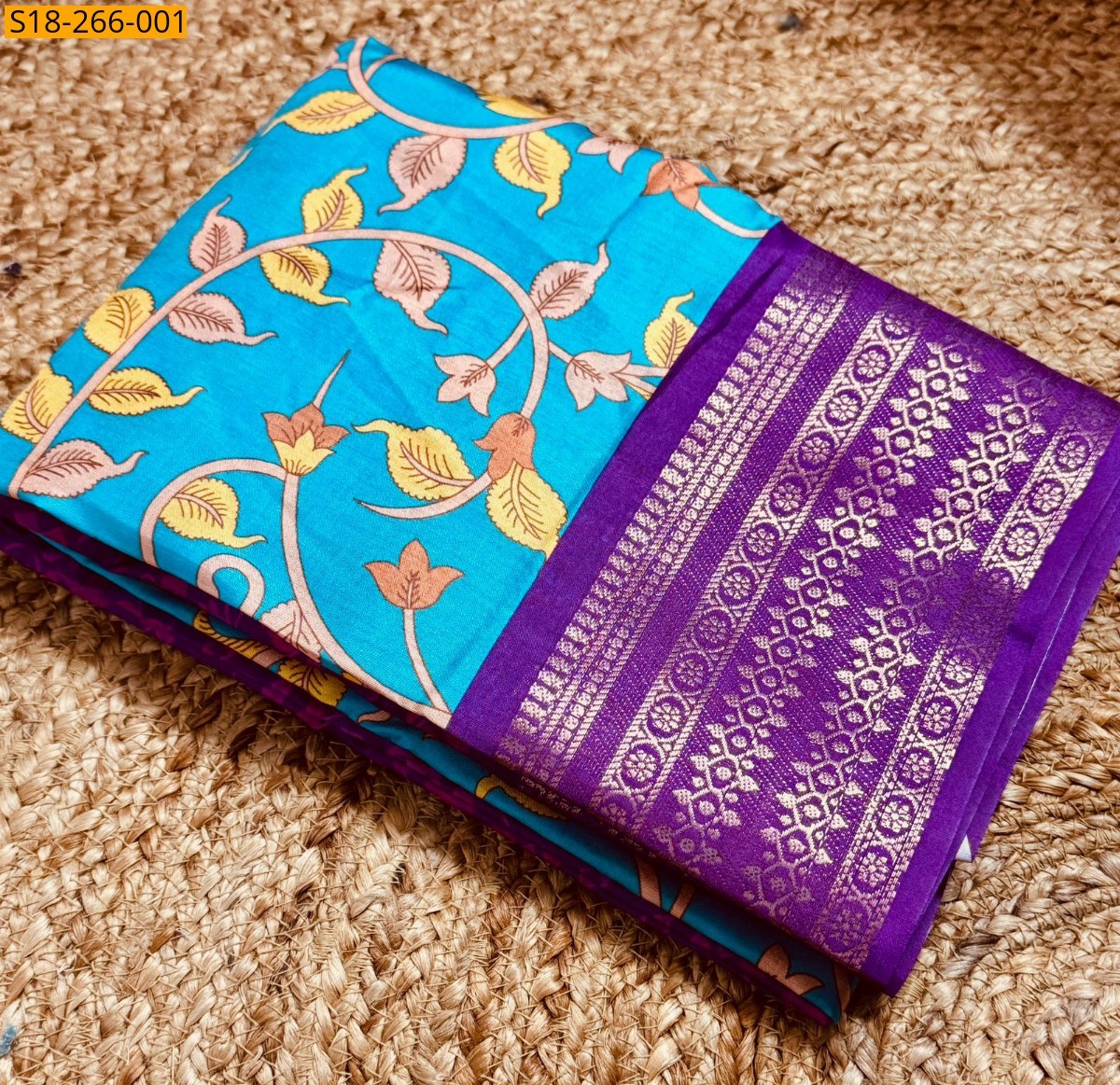 Blue Semi Crepe mysore silk sarees