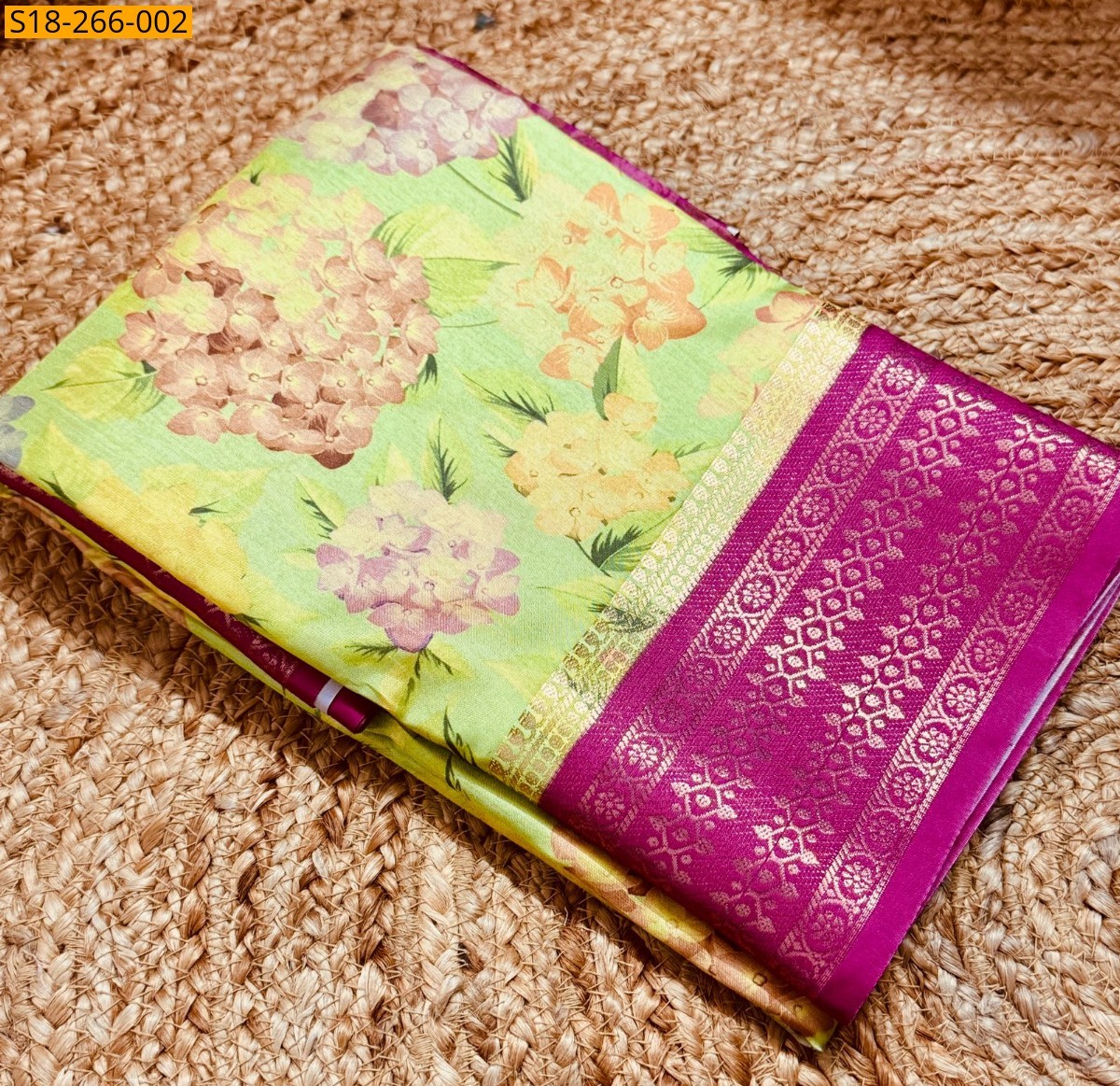 Yellow Semi Crepe mysore silk sarees