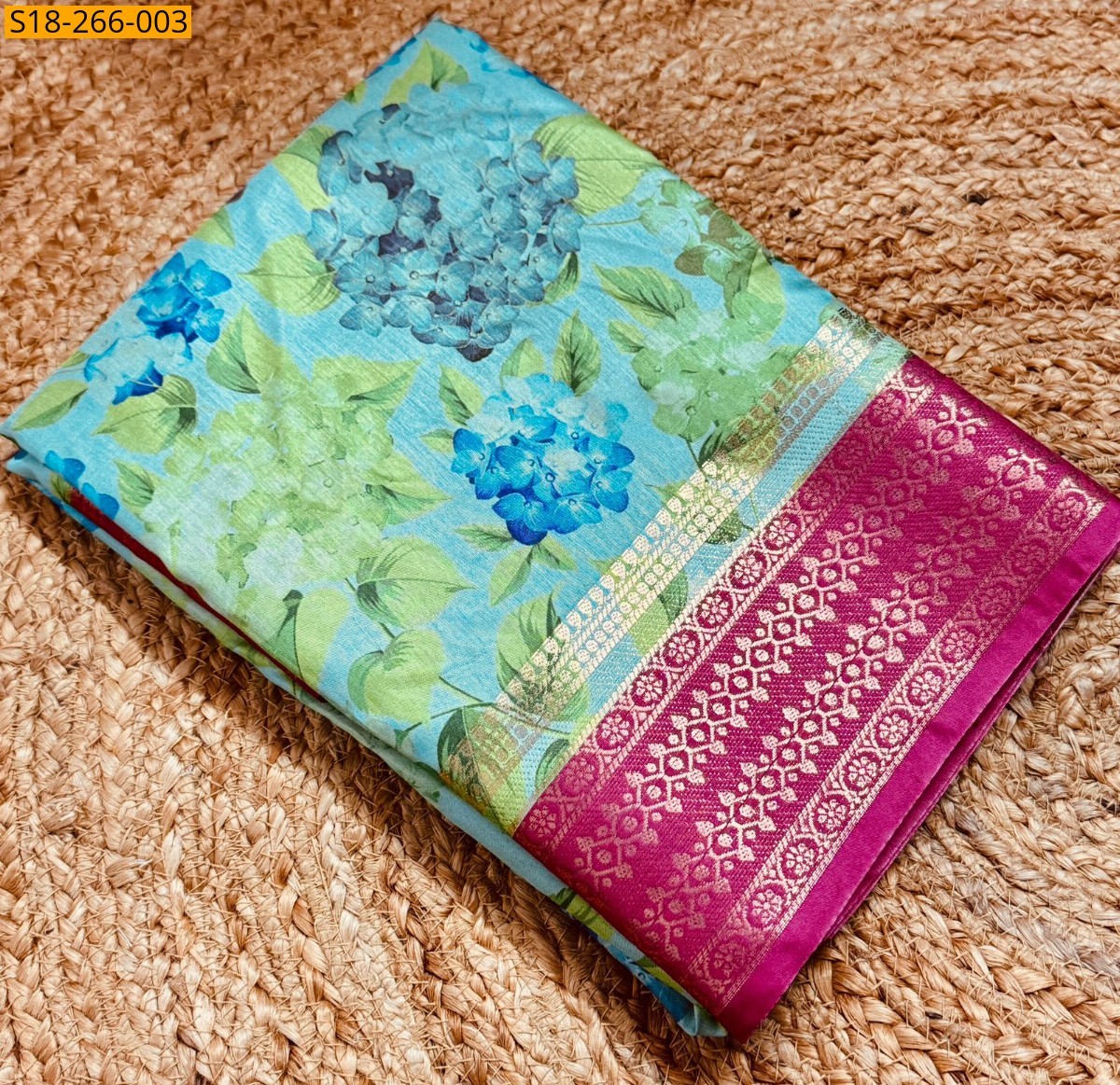 Blue Semi Crepe mysore silk sarees