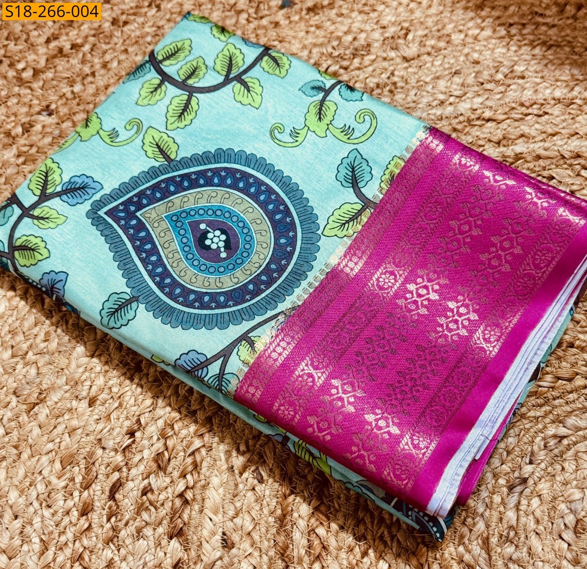 Blue Semi Crepe mysore silk sarees