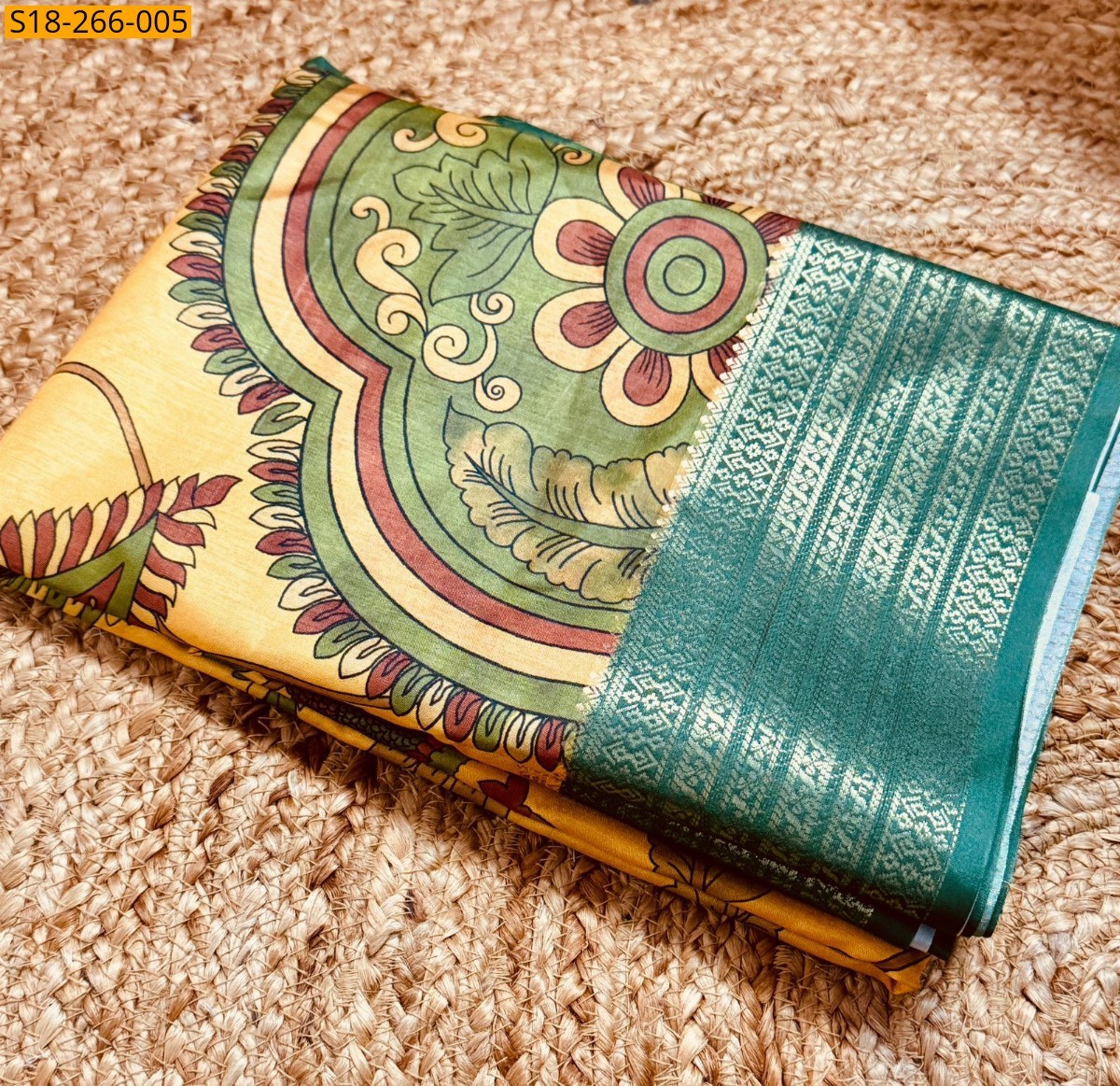 Yellow Semi Crepe mysore silk sarees