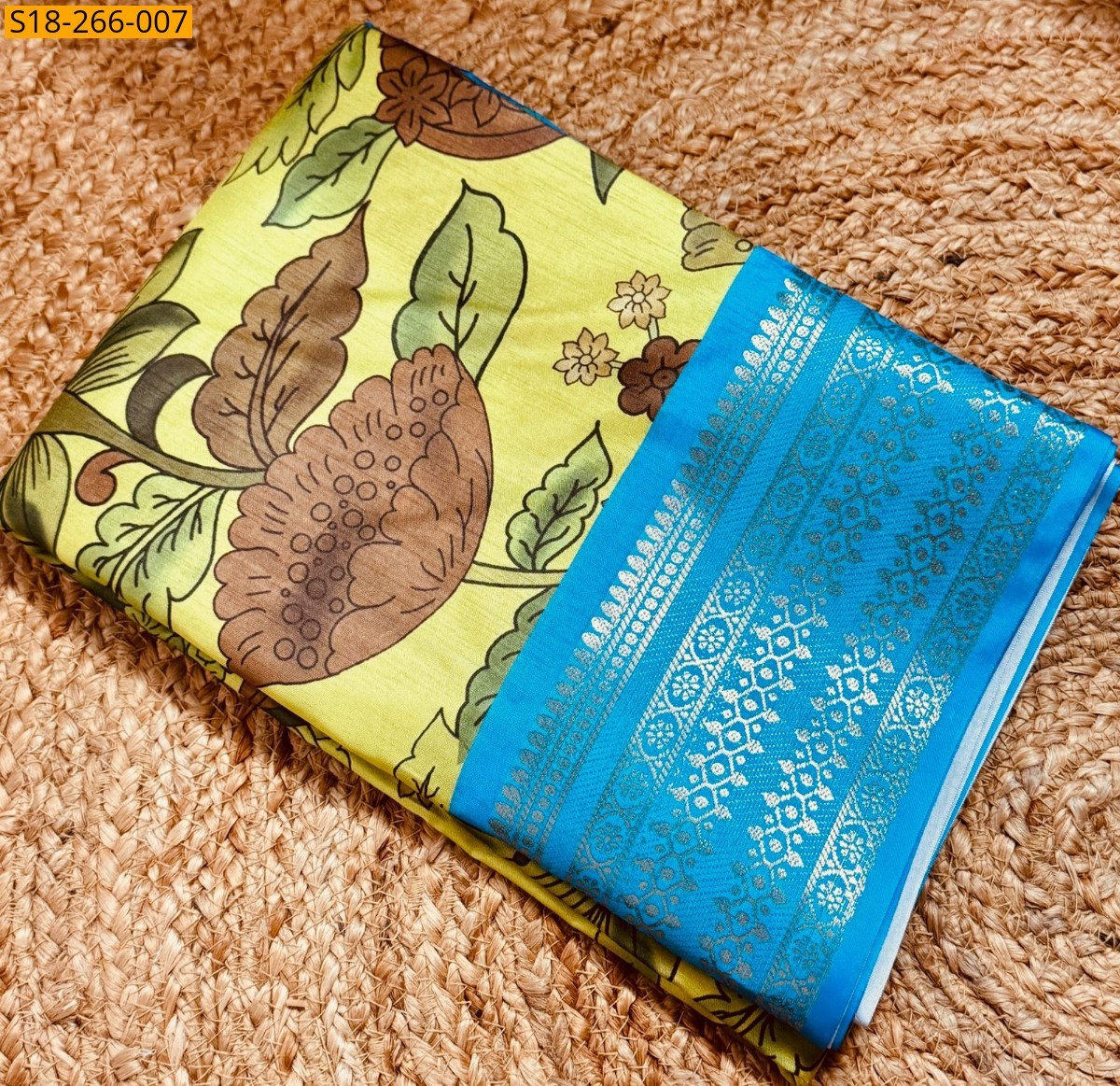 Yellow Semi Crepe mysore silk sarees