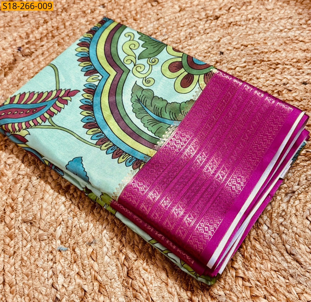 Green Semi Crepe mysore silk sarees