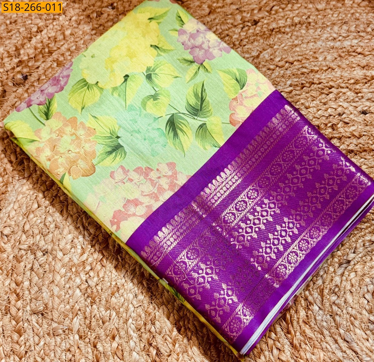 Green Semi Crepe mysore silk sarees