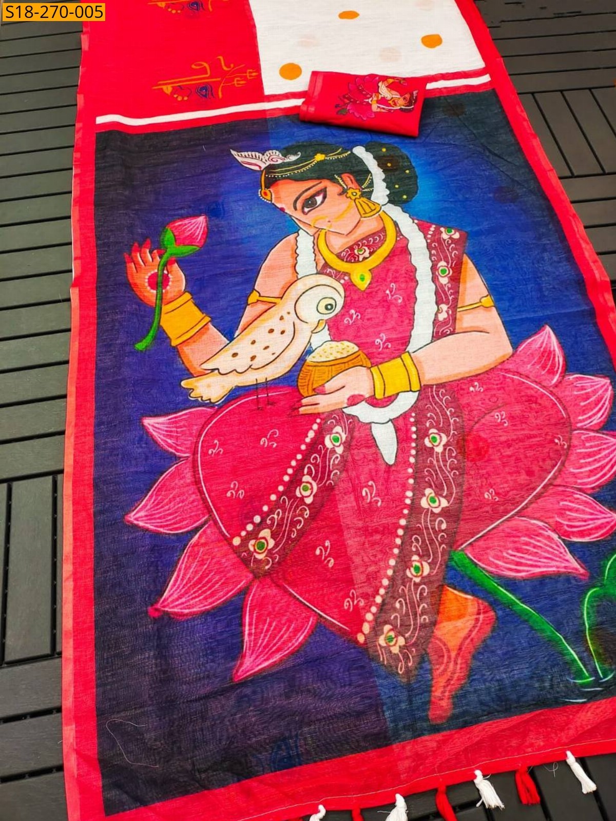 Half white Fancy Linen sarees