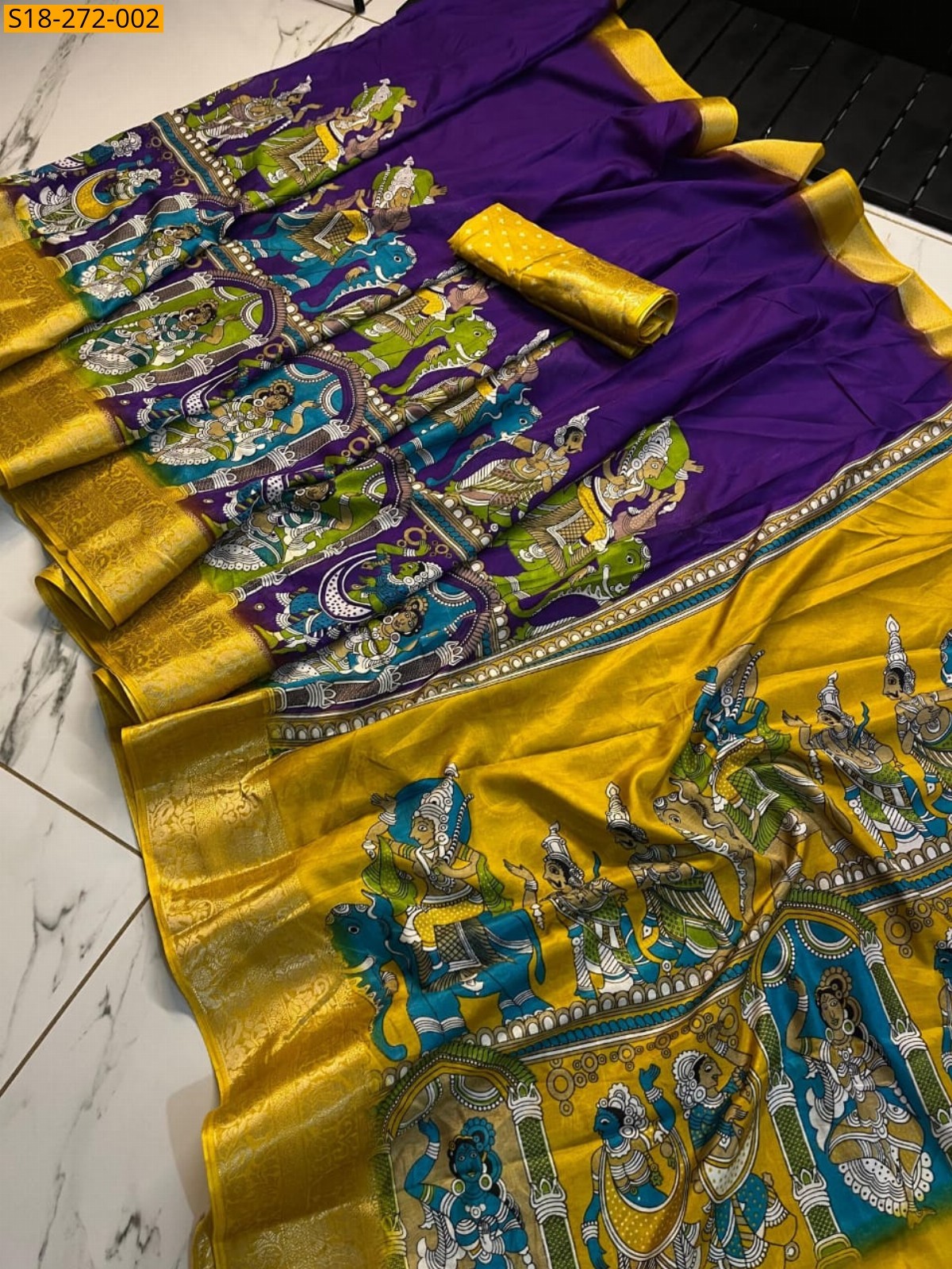Purple Fancy Rikko silk sarees