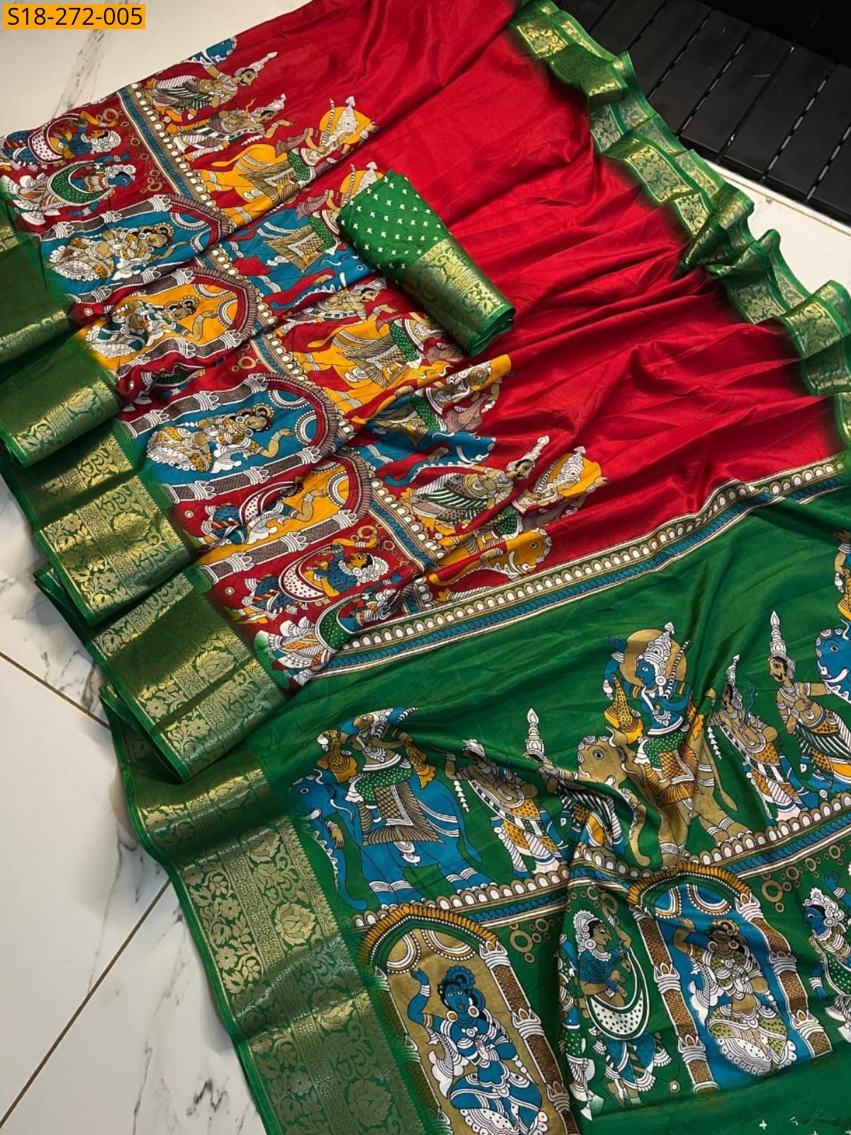 Red Fancy Rikko silk sarees