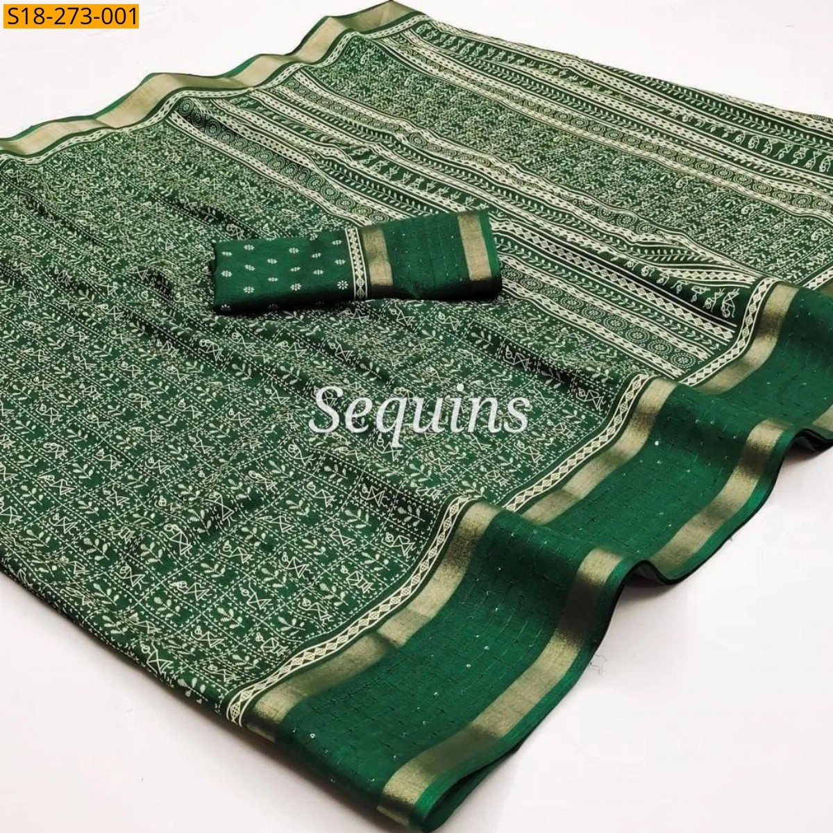 Green Fancy dola silk saree