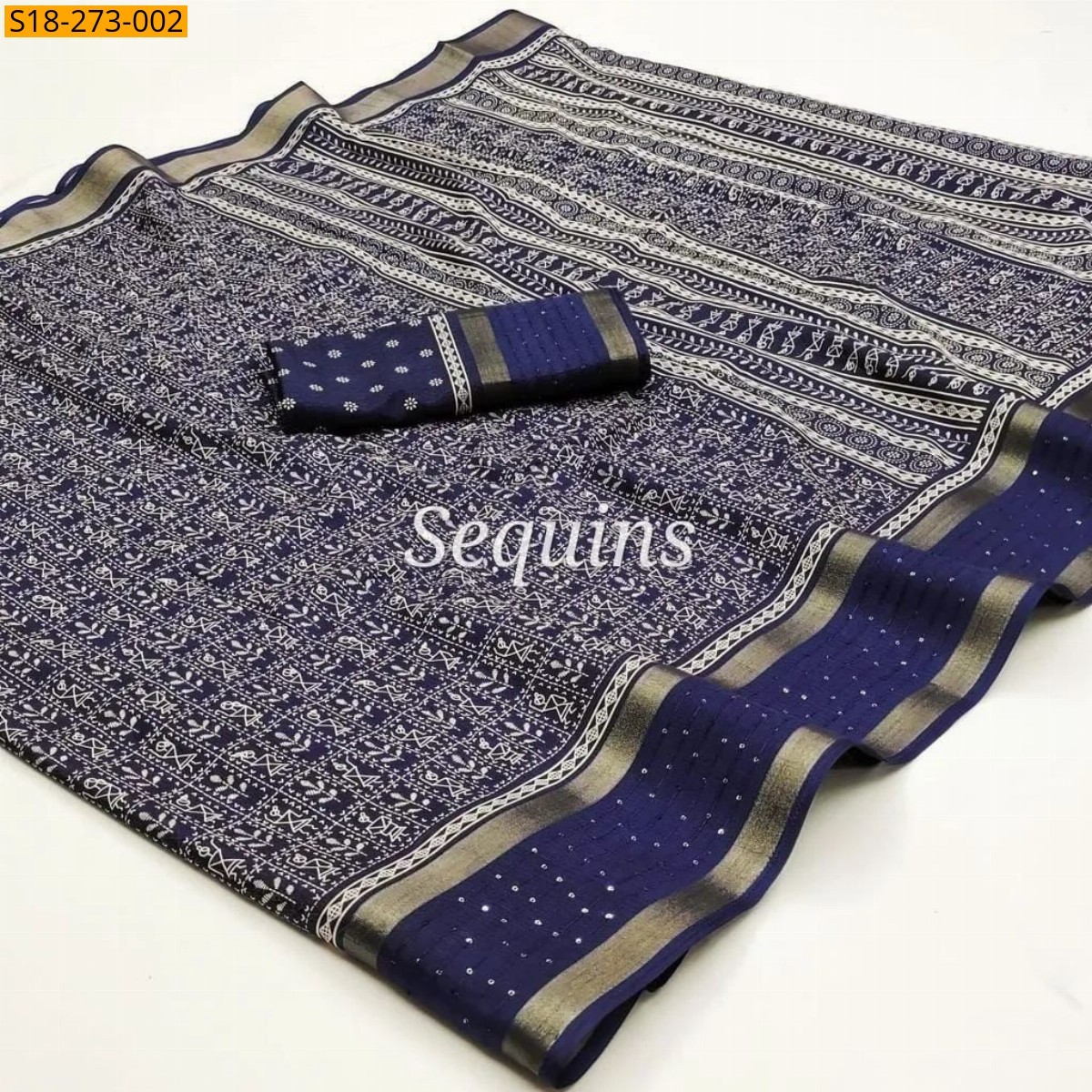 Blue Fancy dola silk saree