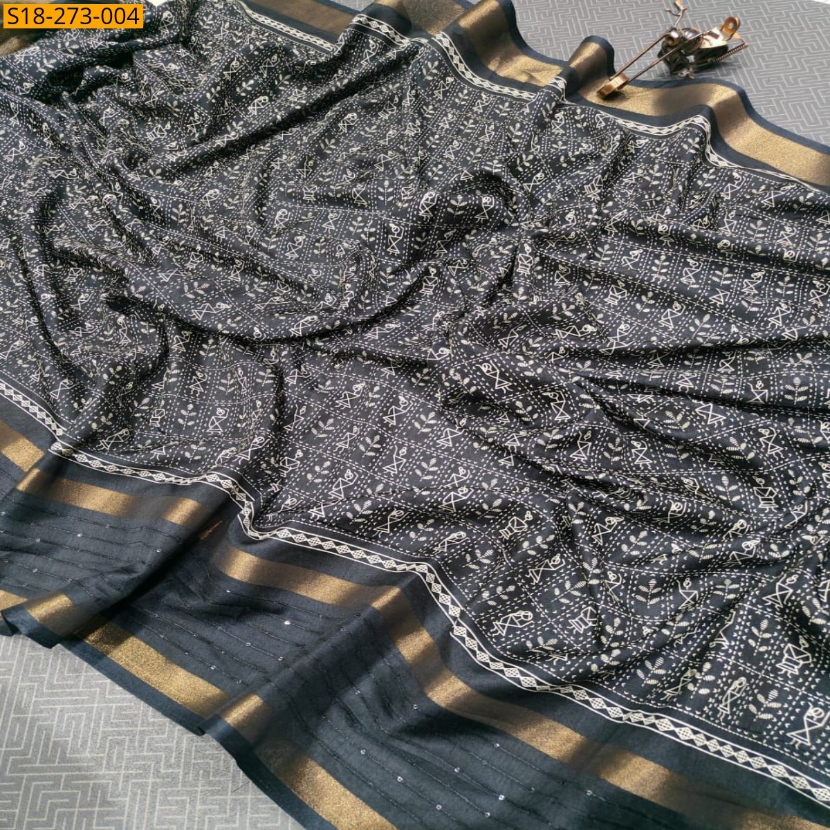 Gray Fancy dola silk saree