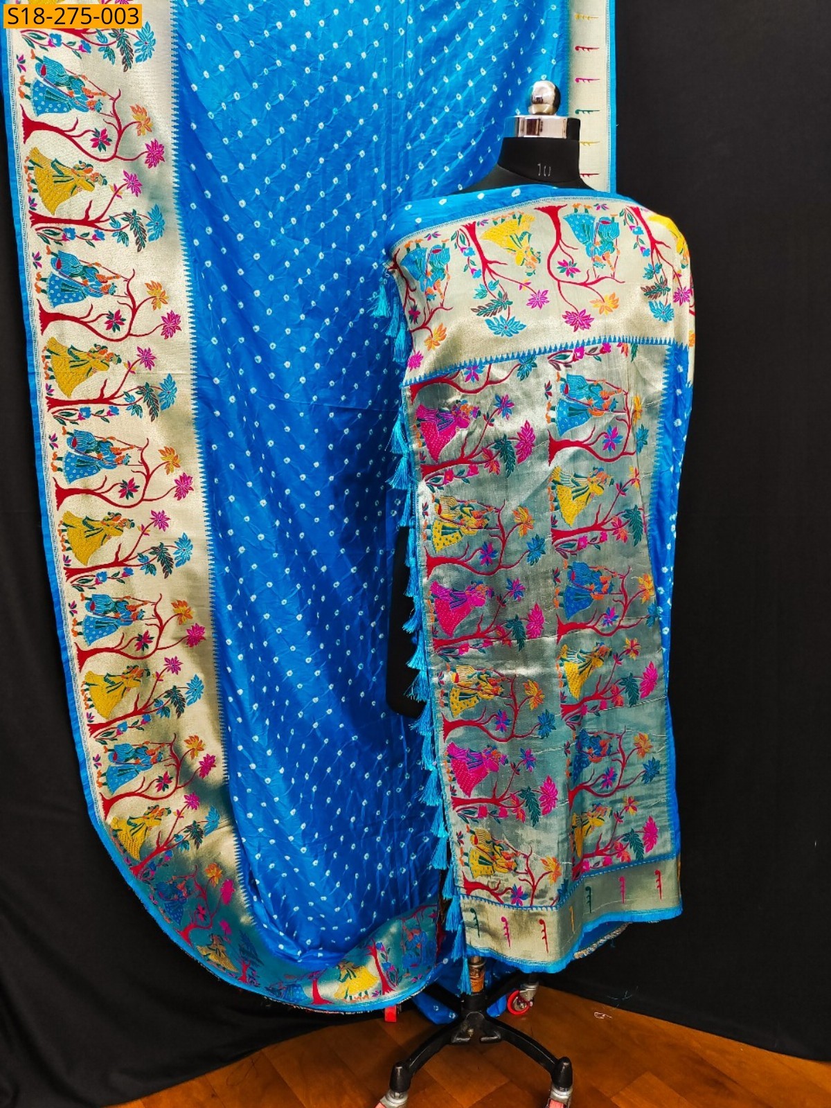 Blue Soft paithani saree