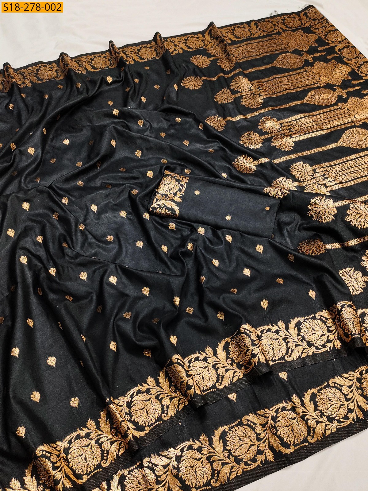 Black Two tone banarasi silk saree