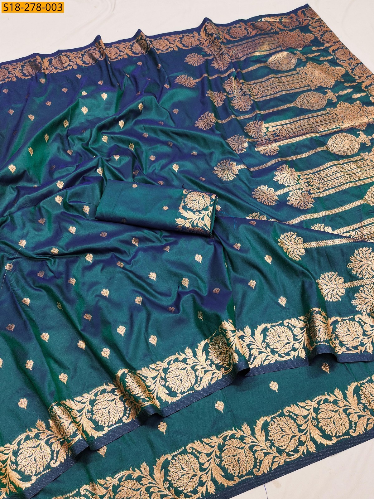 Green Two tone banarasi silk saree