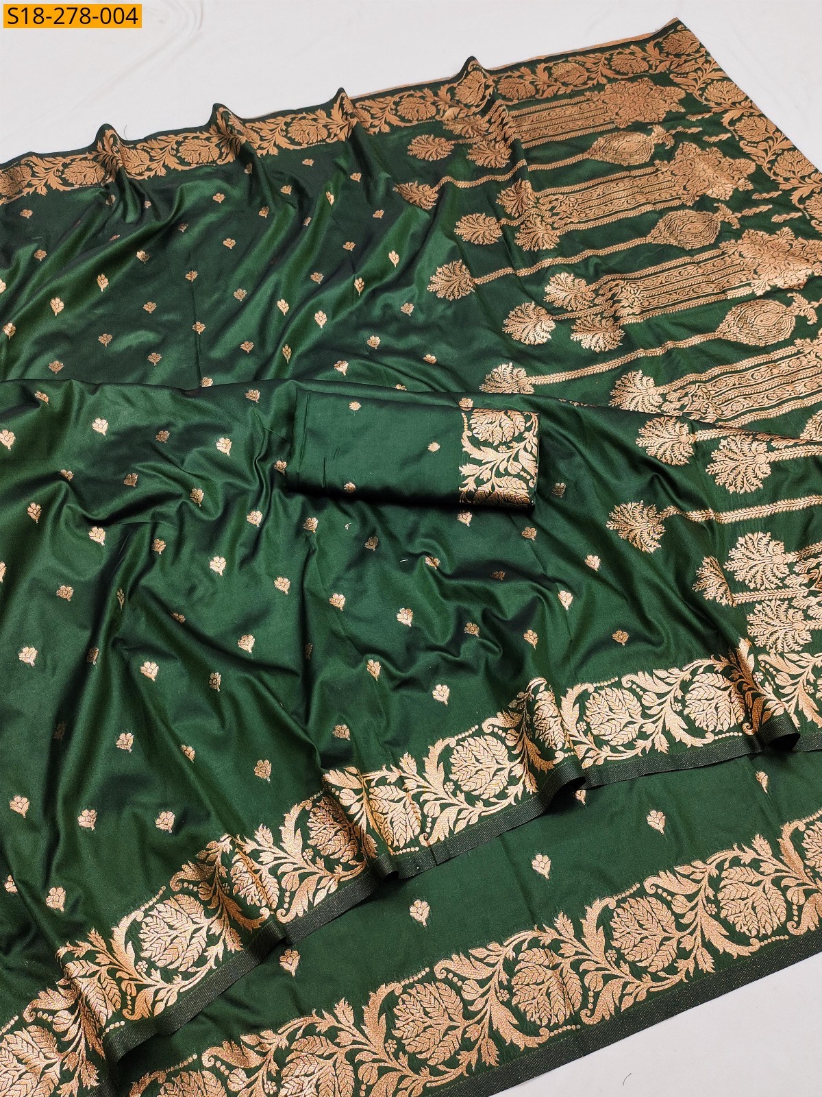 Green Two tone banarasi silk saree