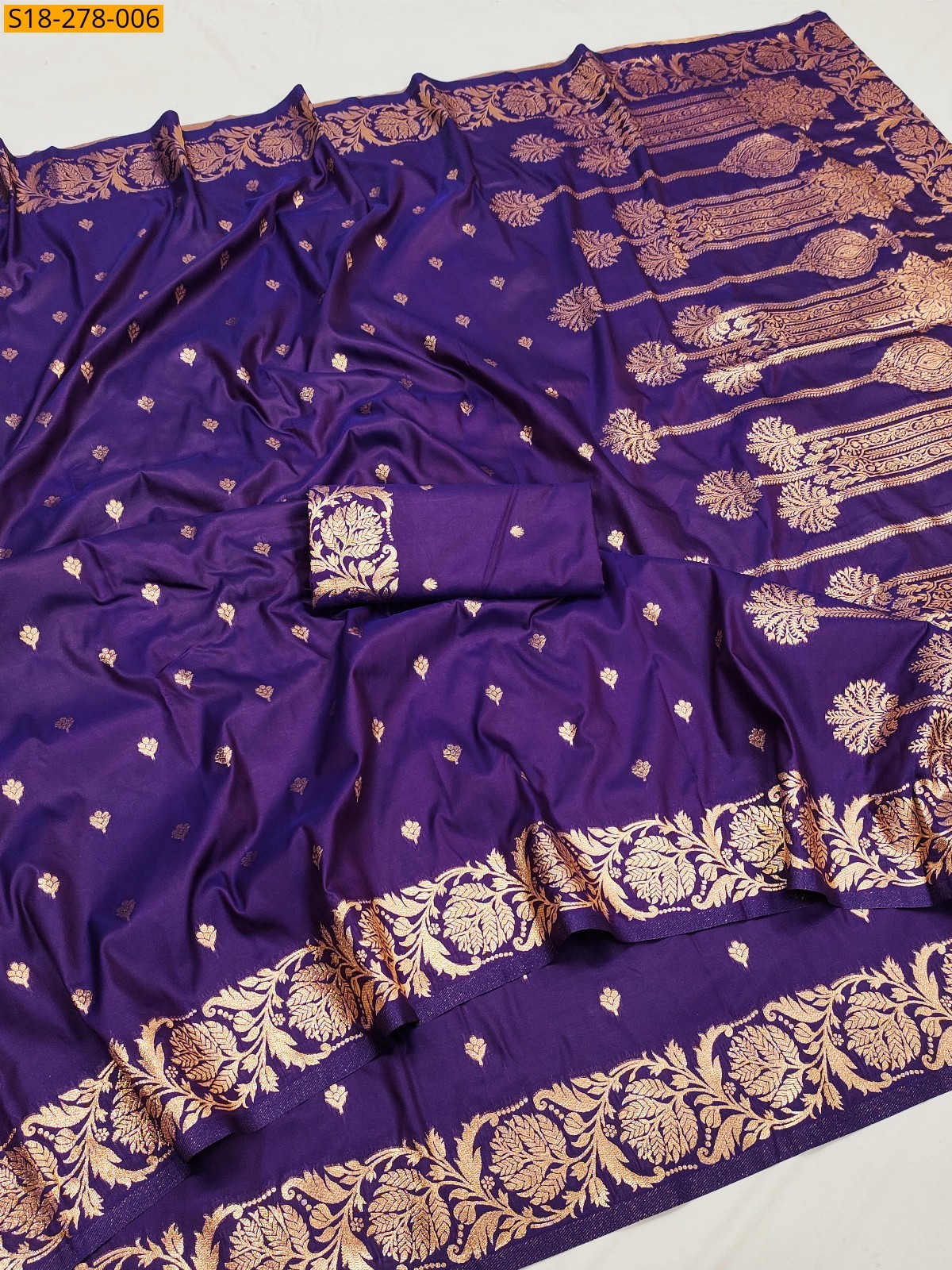 Purple Two tone banarasi silk saree