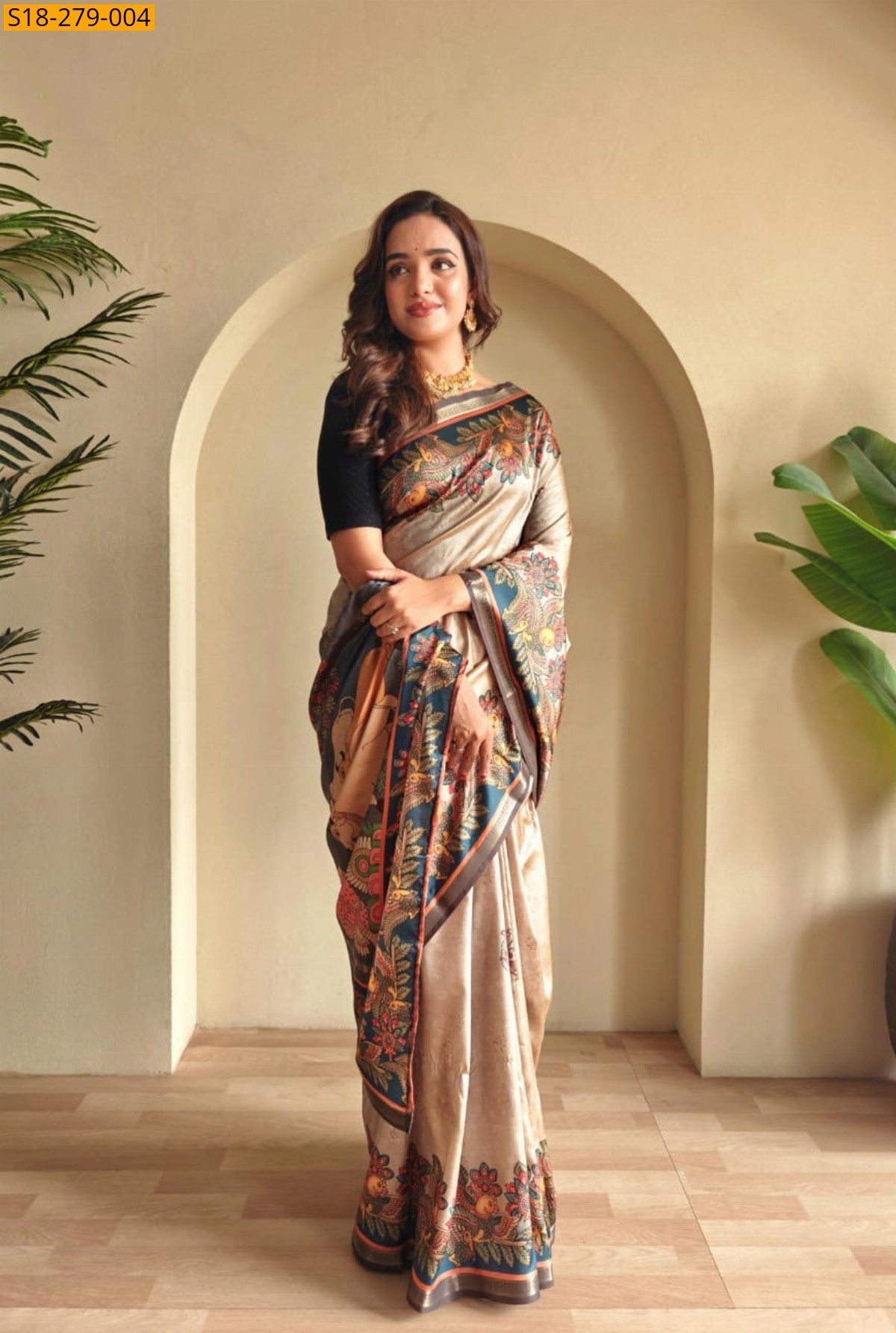 Sandal Fancy silk saree