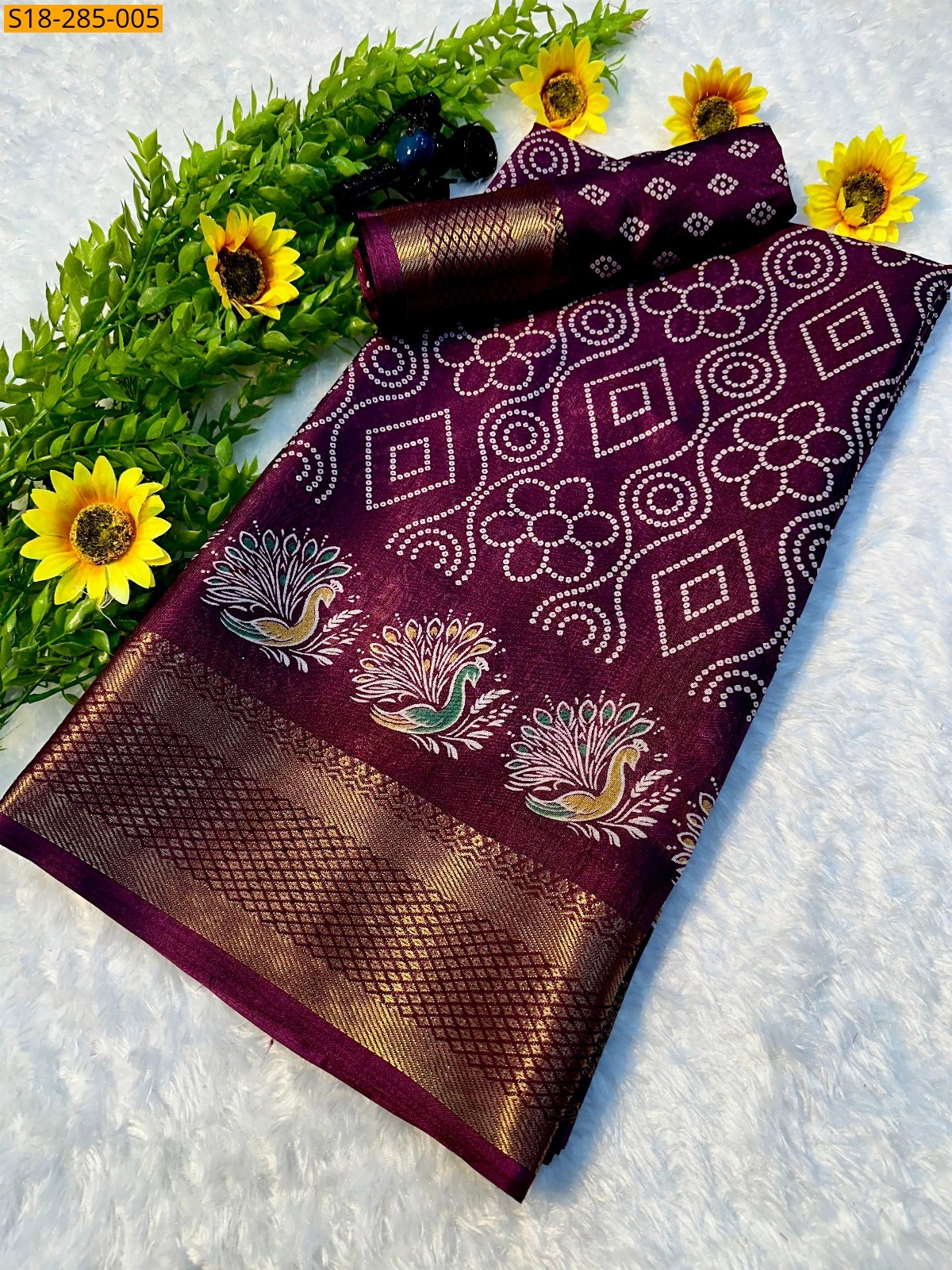 Maroon Fancy dola silk saree