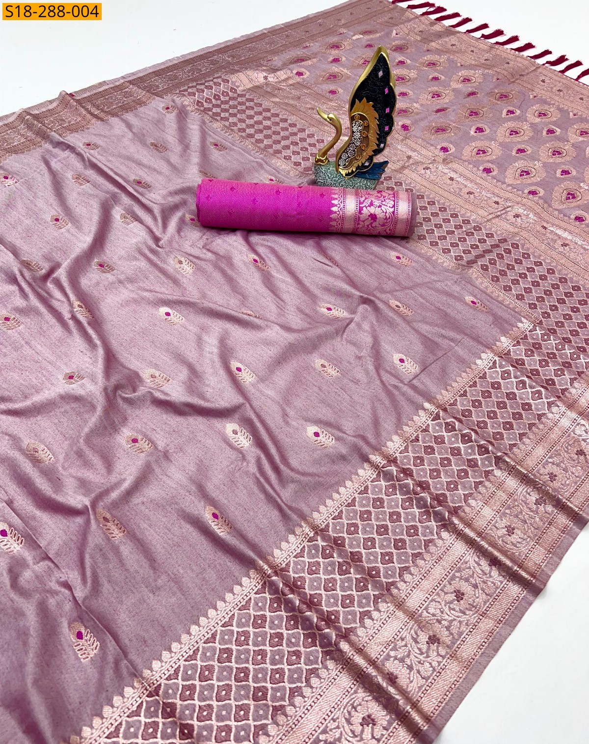 Brown Fancy silk cotton saree