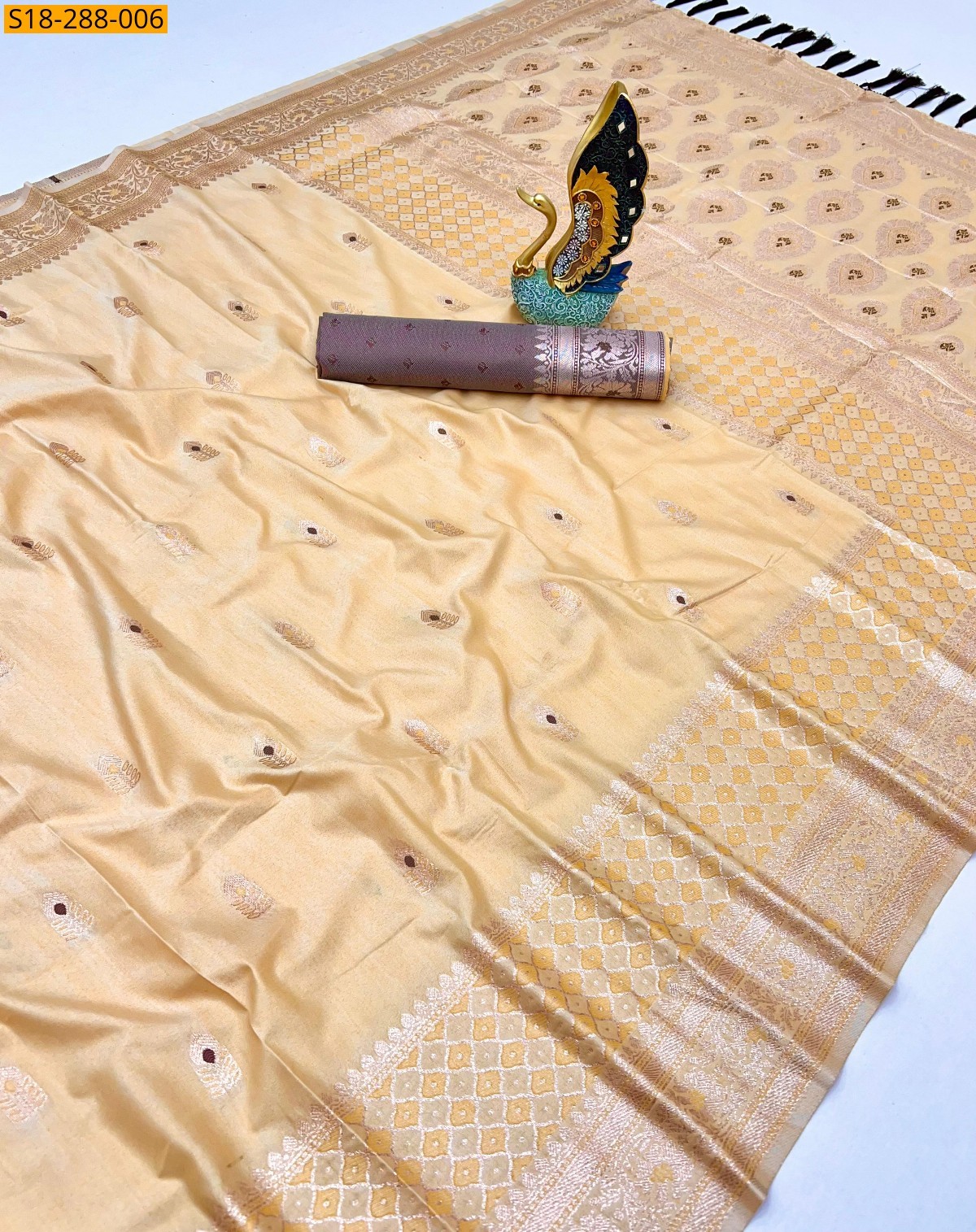 Yellow Fancy silk cotton saree