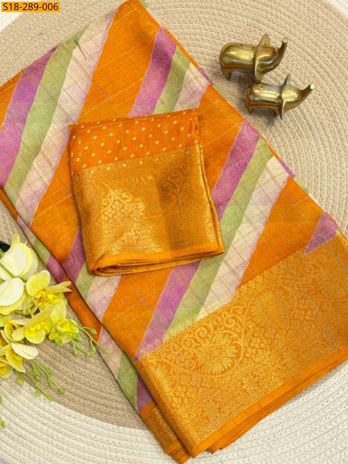 Orange Fancy Marshmellow Saree