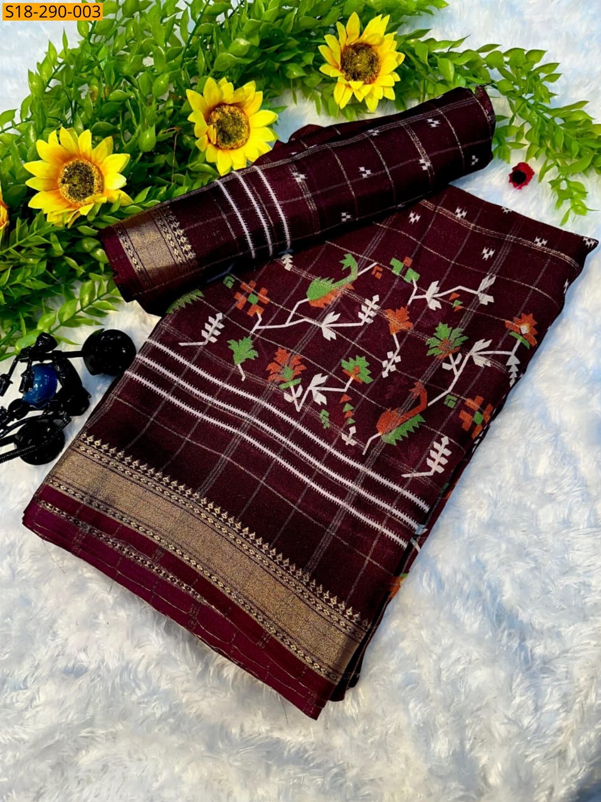 Brown Fancy Mysore silk sarees