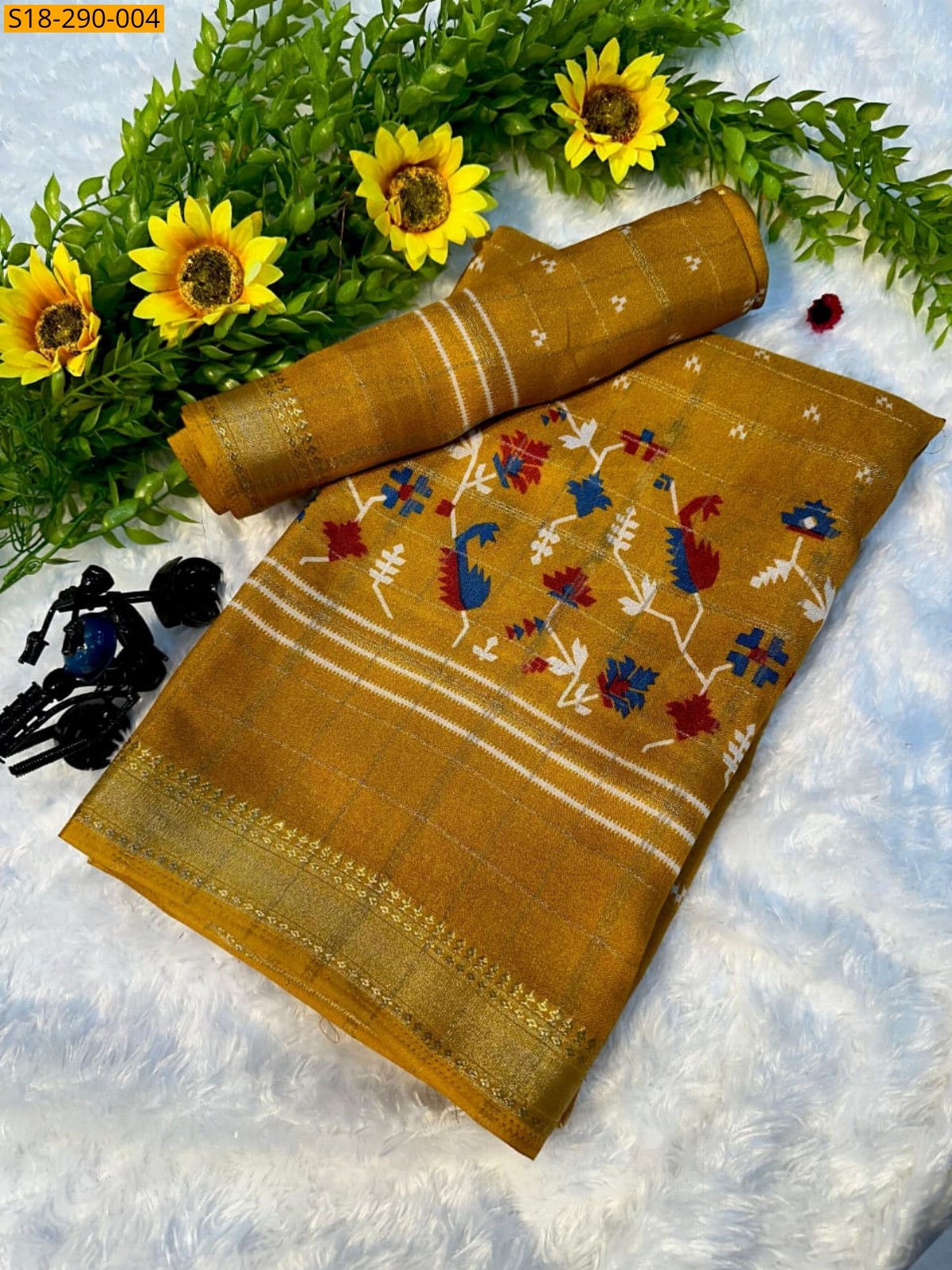 Yellow Fancy Mysore silk sarees