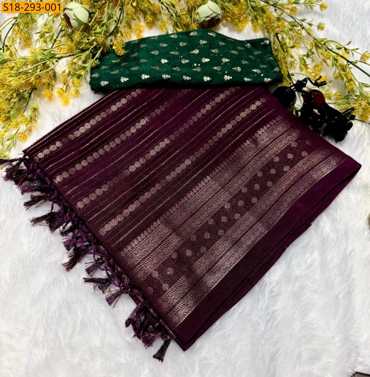 Brown Heavy georgette silk saree