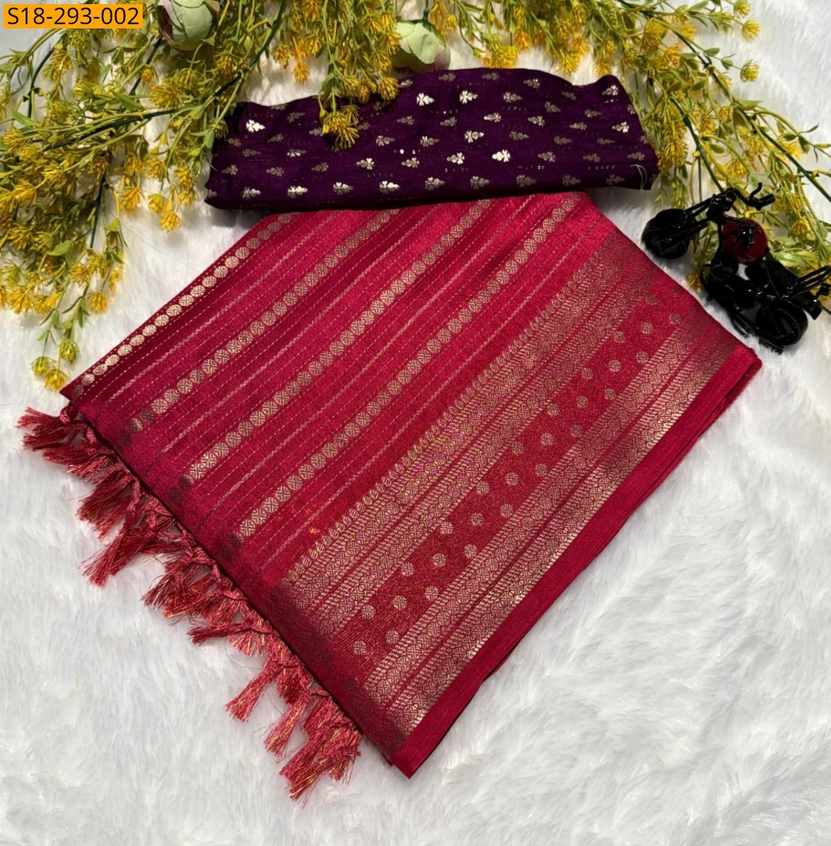 Pink Heavy georgette silk saree