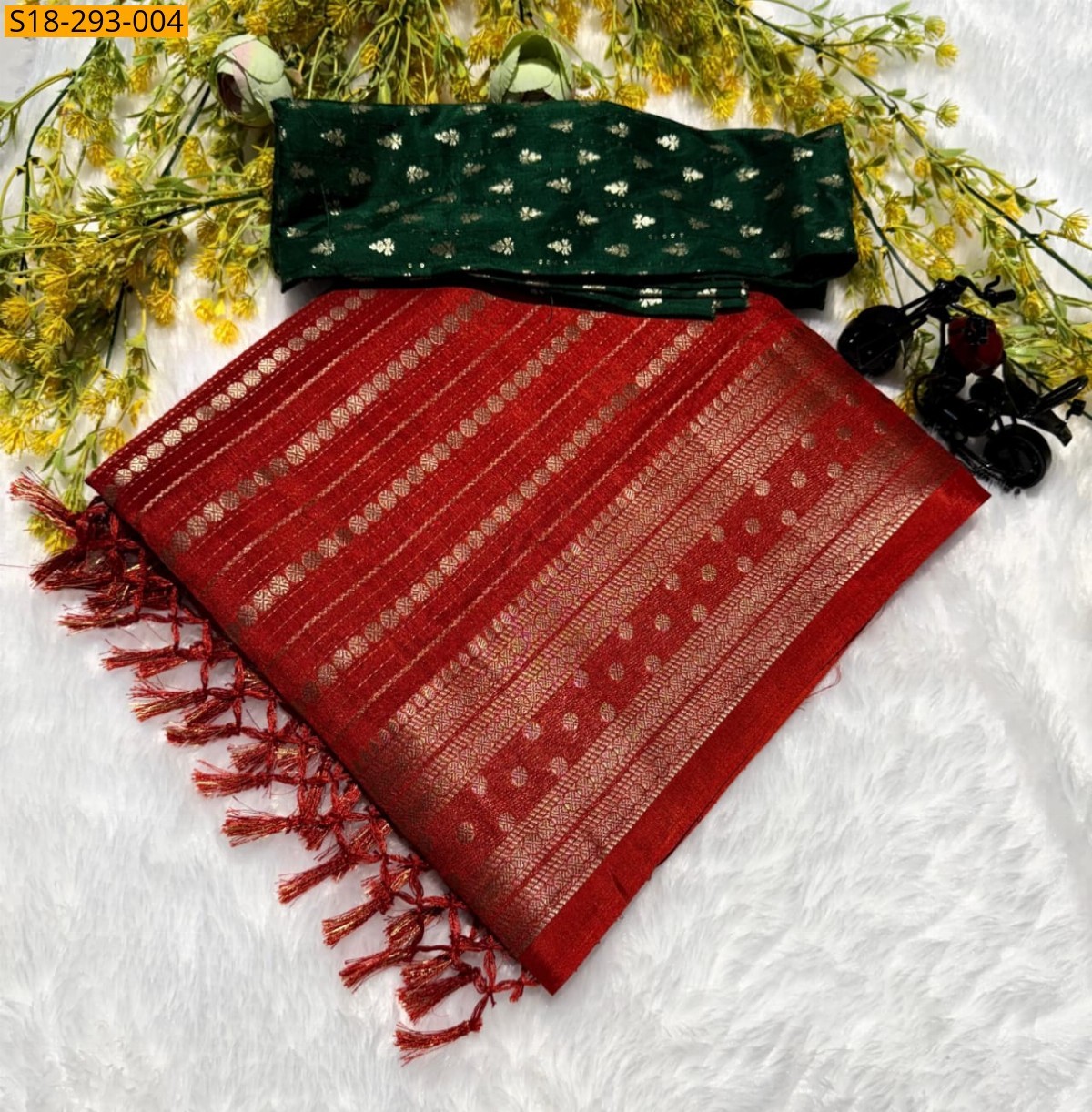 Red Heavy georgette silk saree
