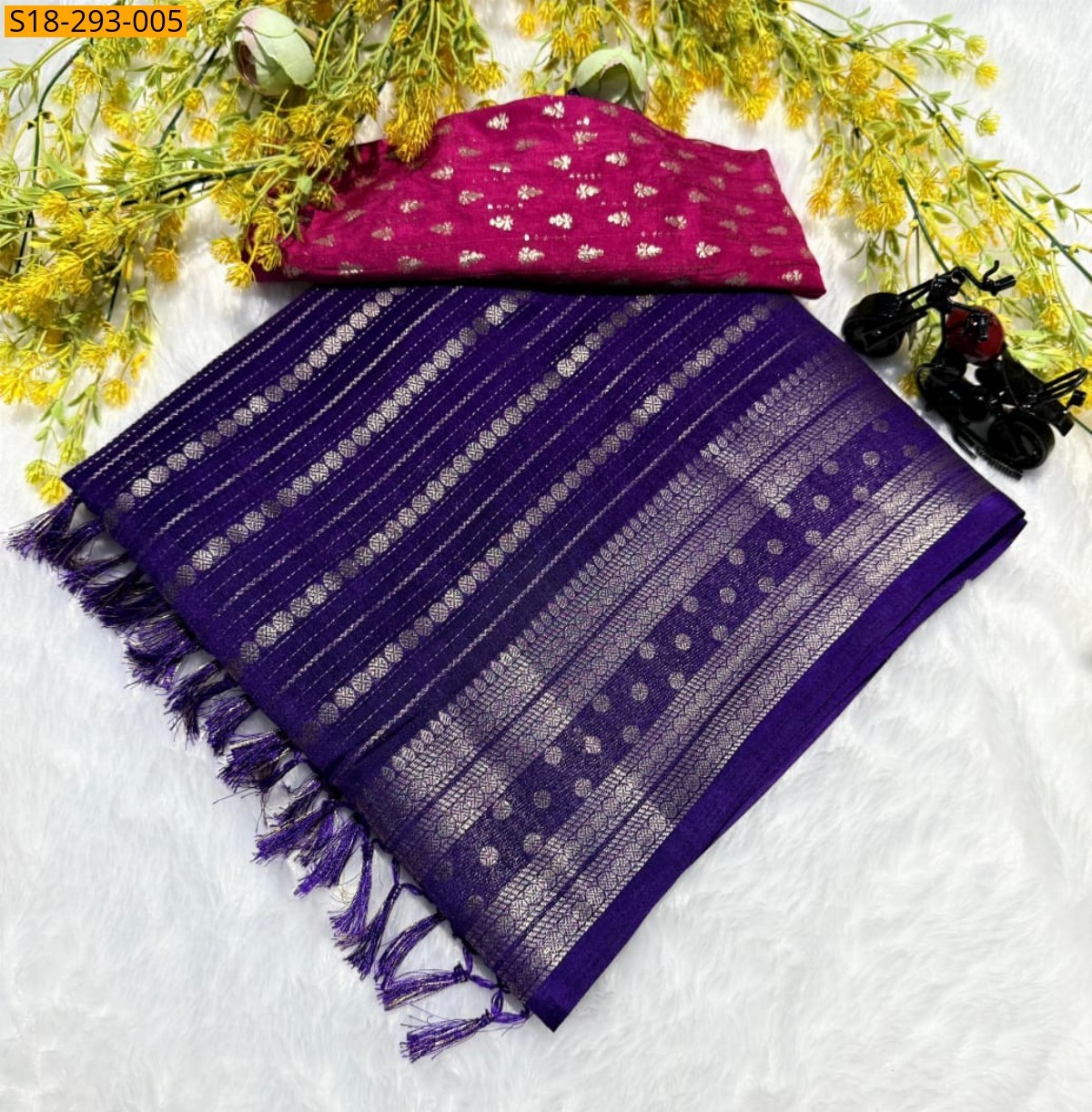 Violet Heavy georgette silk saree