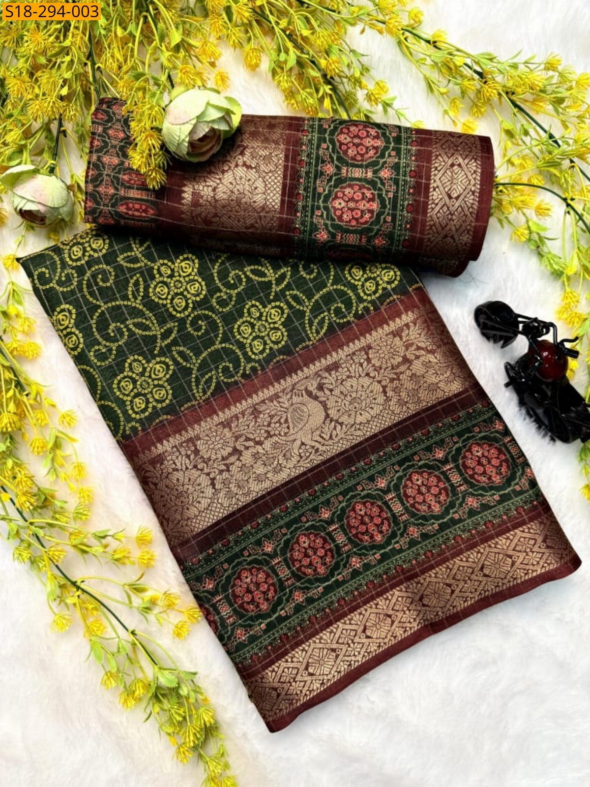 Green Dola silk saree