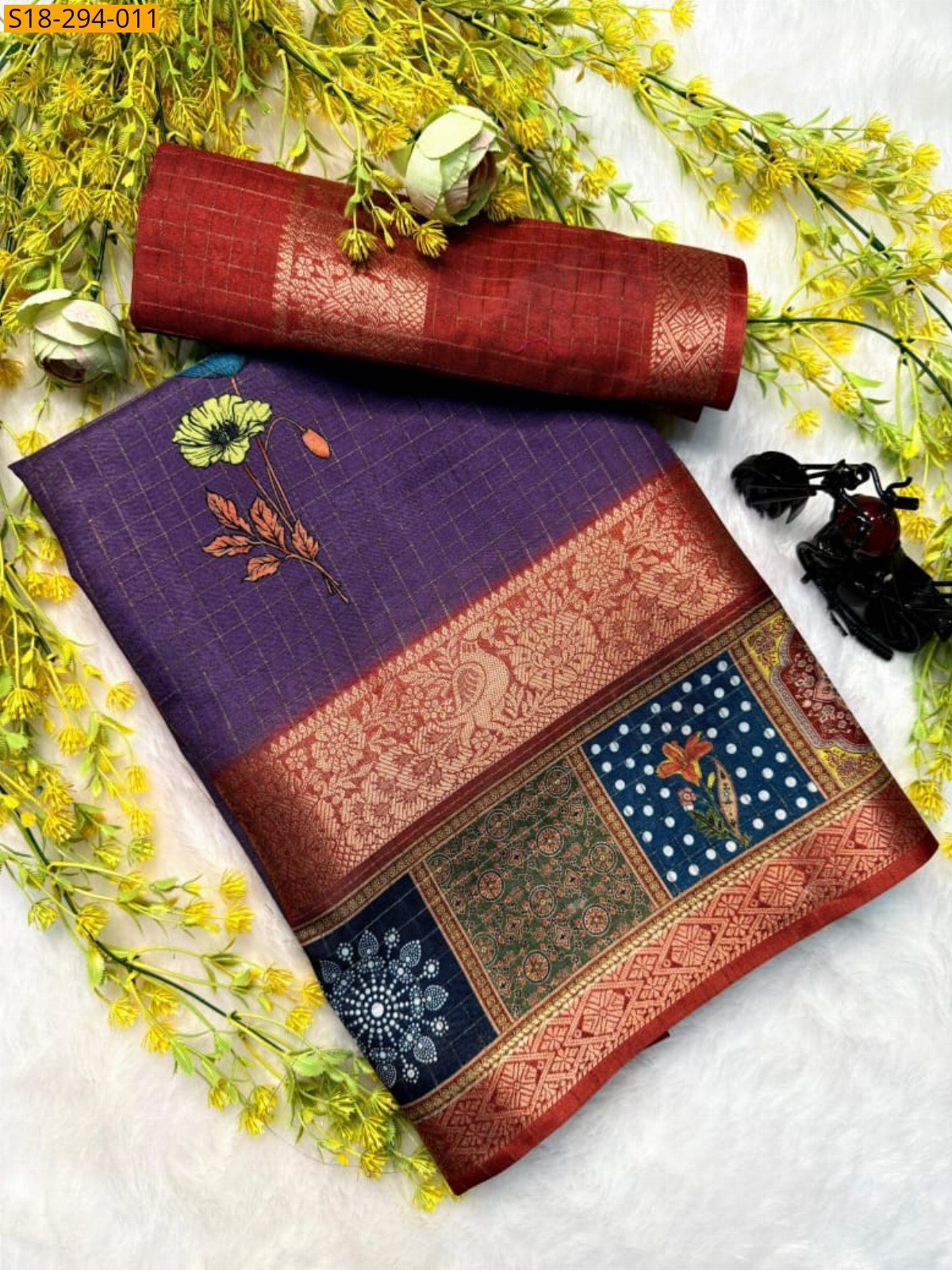 Violet Dola silk saree