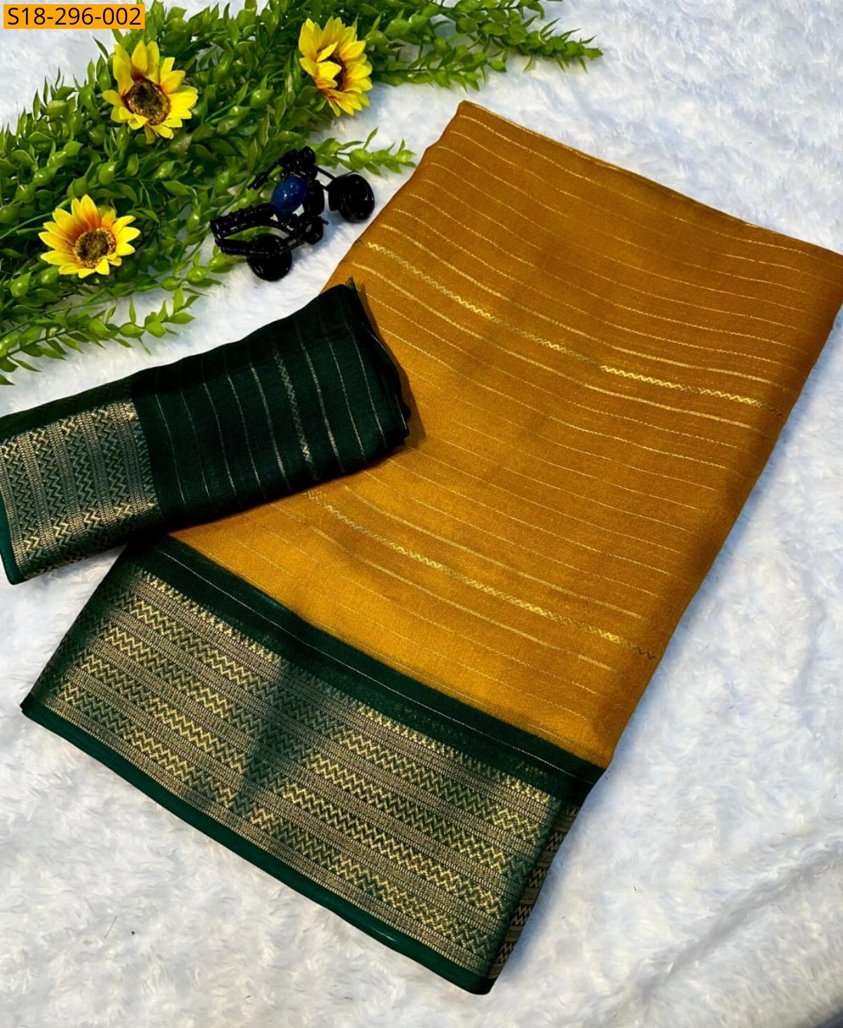 Yellow Fancy mysore silk saree