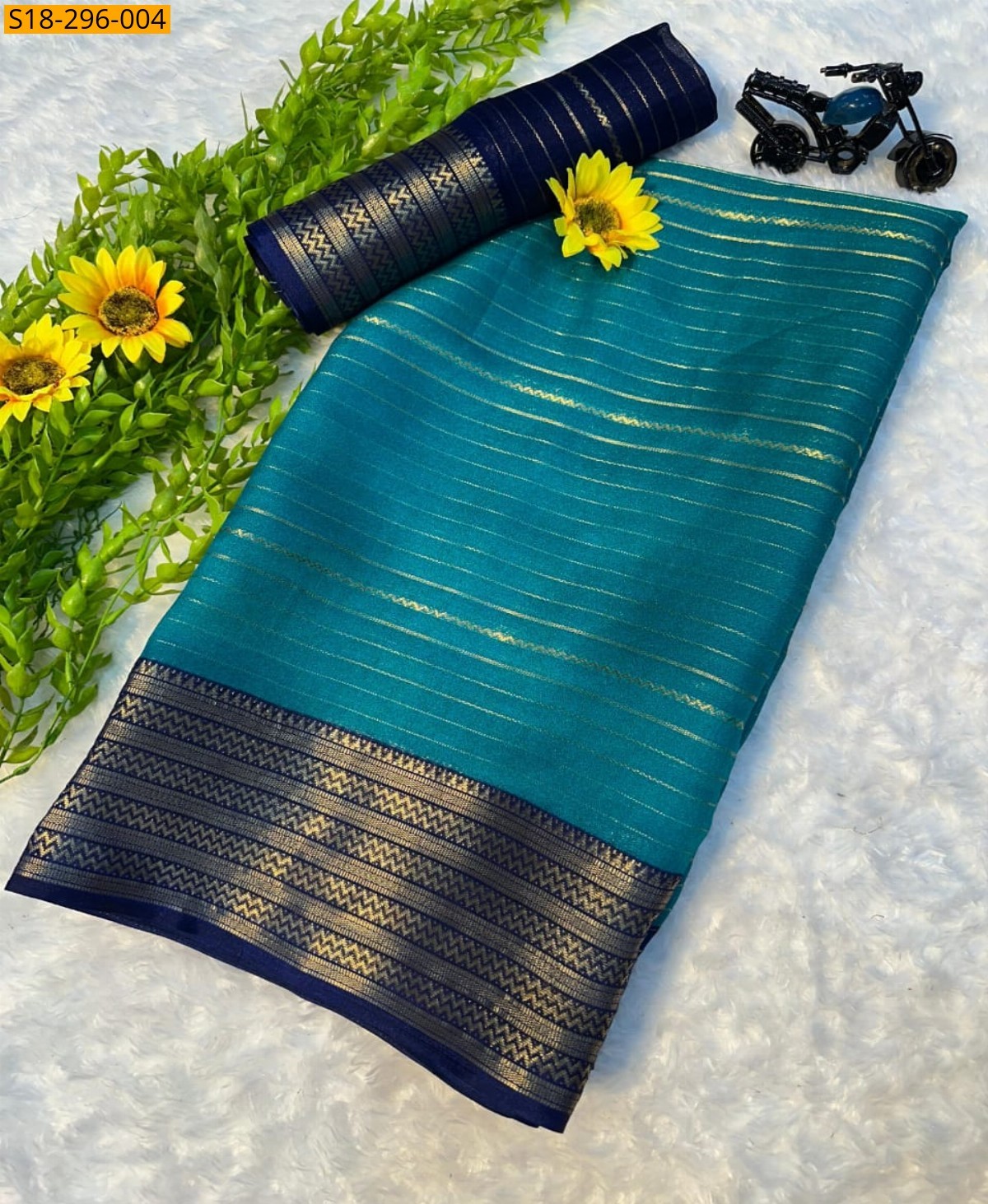 Blue Fancy mysore silk saree