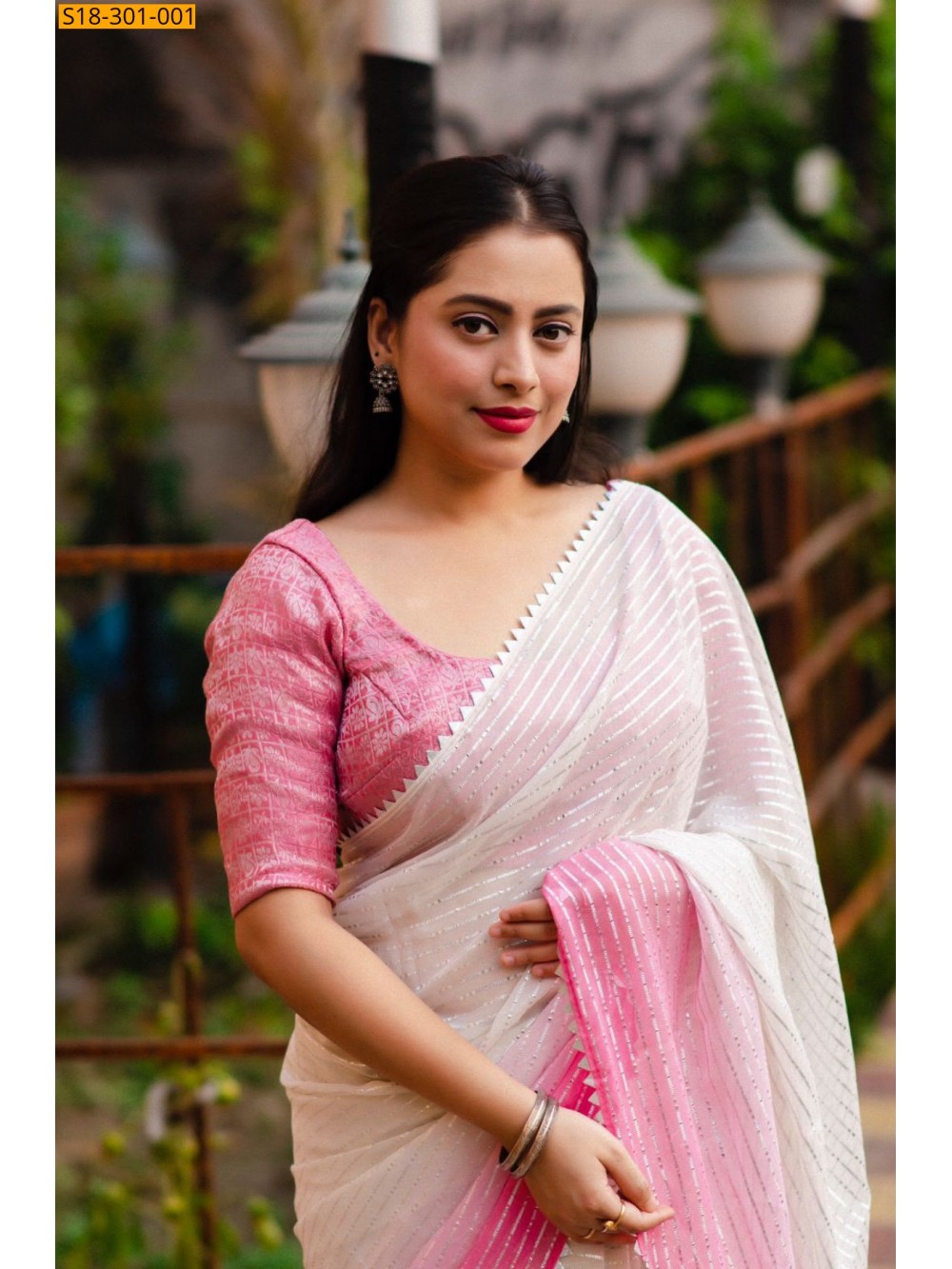 Pink Fancy Soft Chiffon Saree Pink Fancy Soft Chiffon Saree