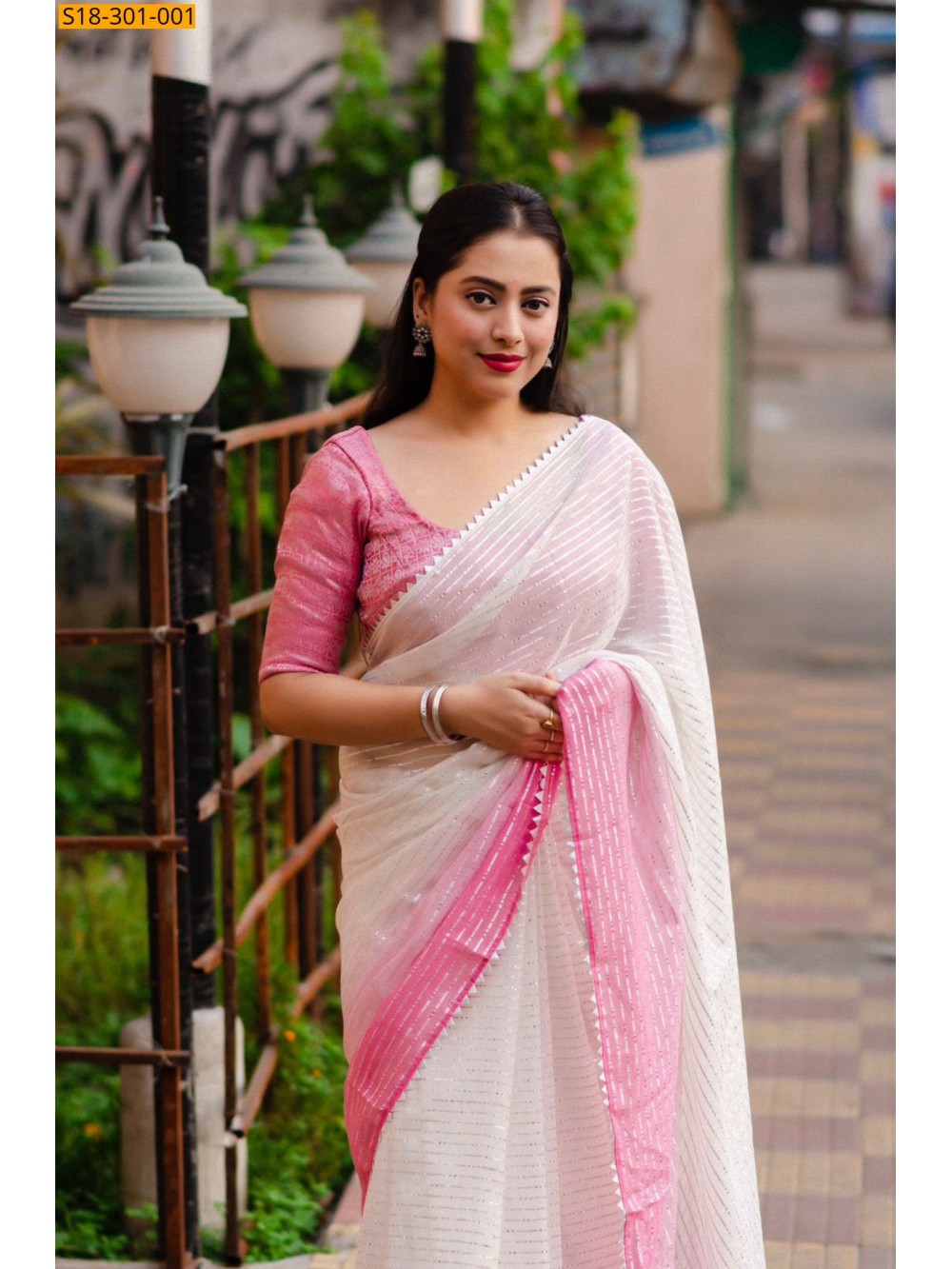 Pink Fancy Soft Chiffon Saree Pink Fancy Soft Chiffon Saree
