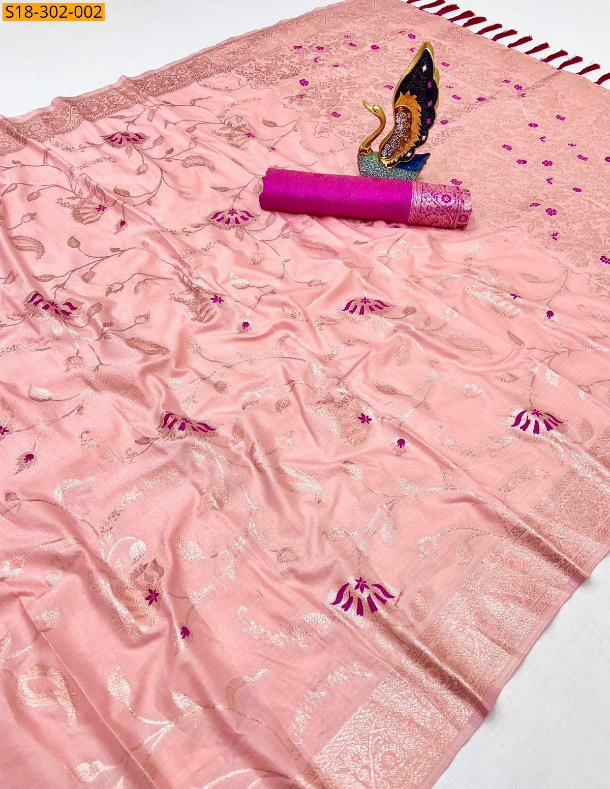 Peach Fancy banarasi silk sarees