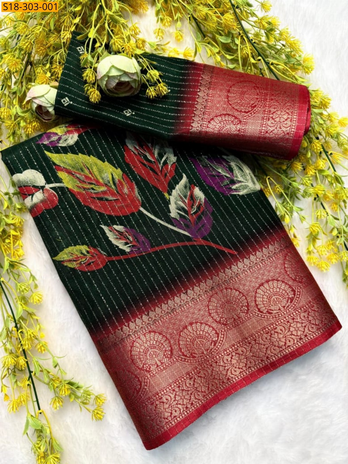 Green Fancy riko zari silk sarees