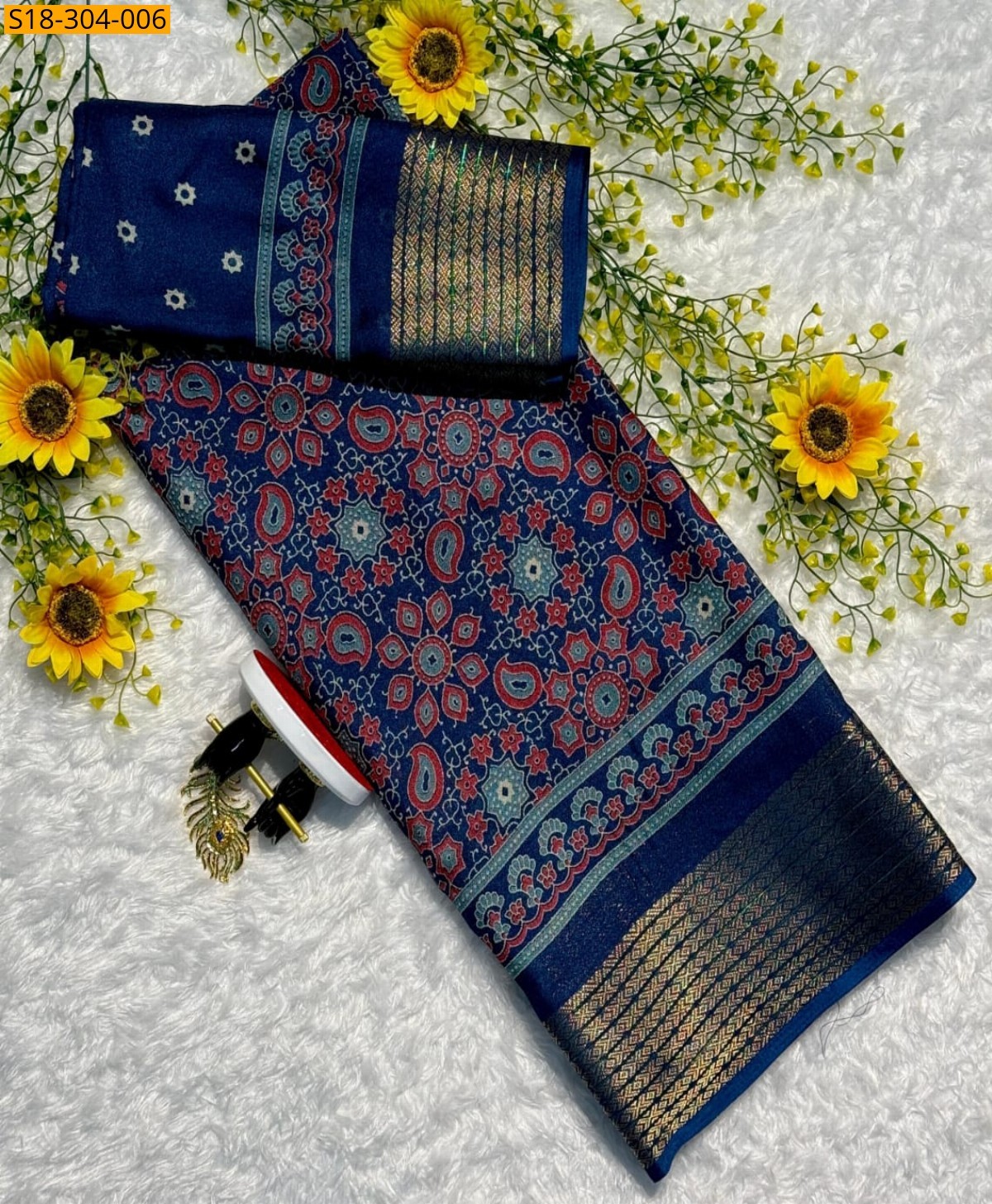 Blue Fancy marshmellow silk sarees