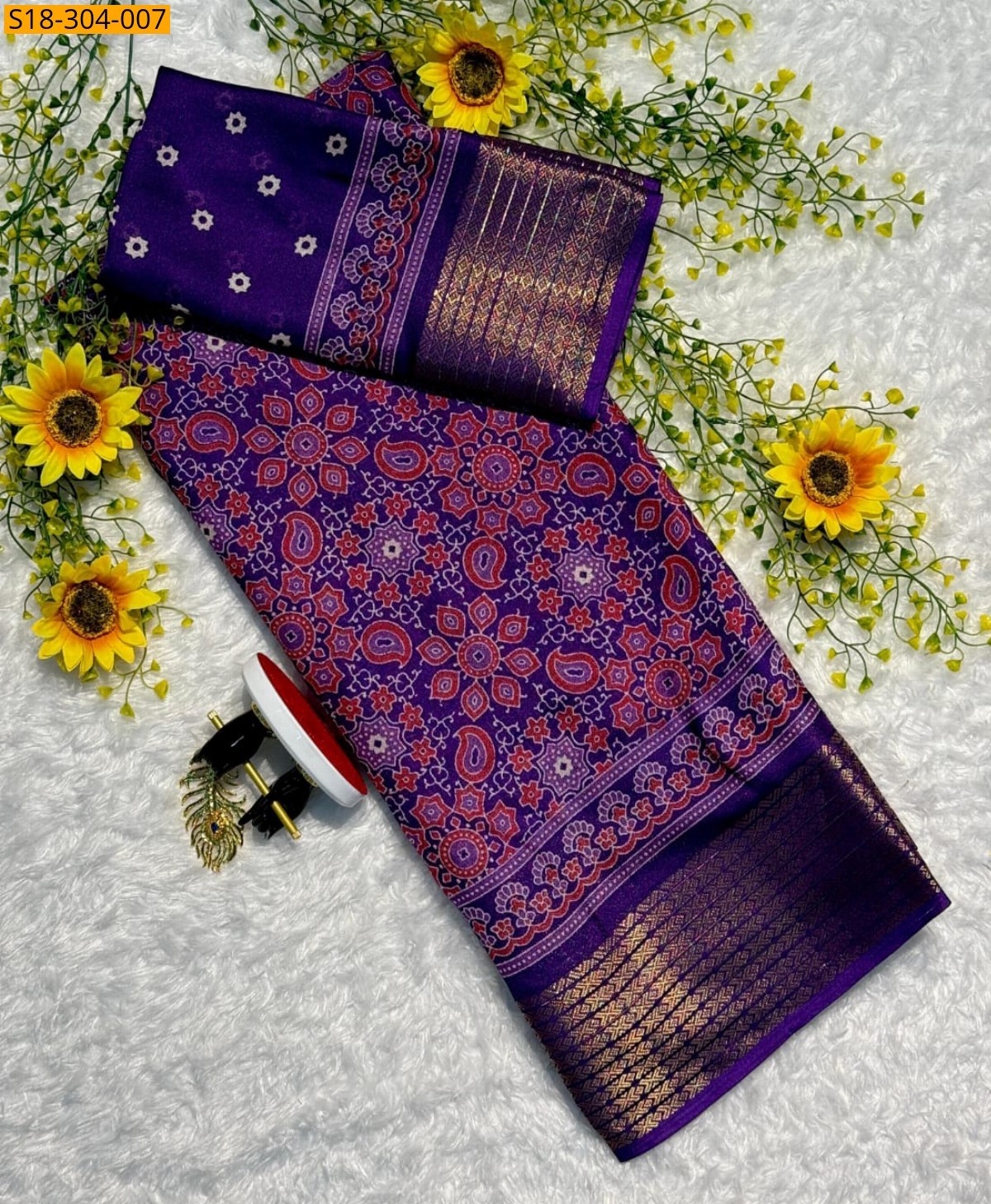 Violet Fancy marshmellow silk sarees