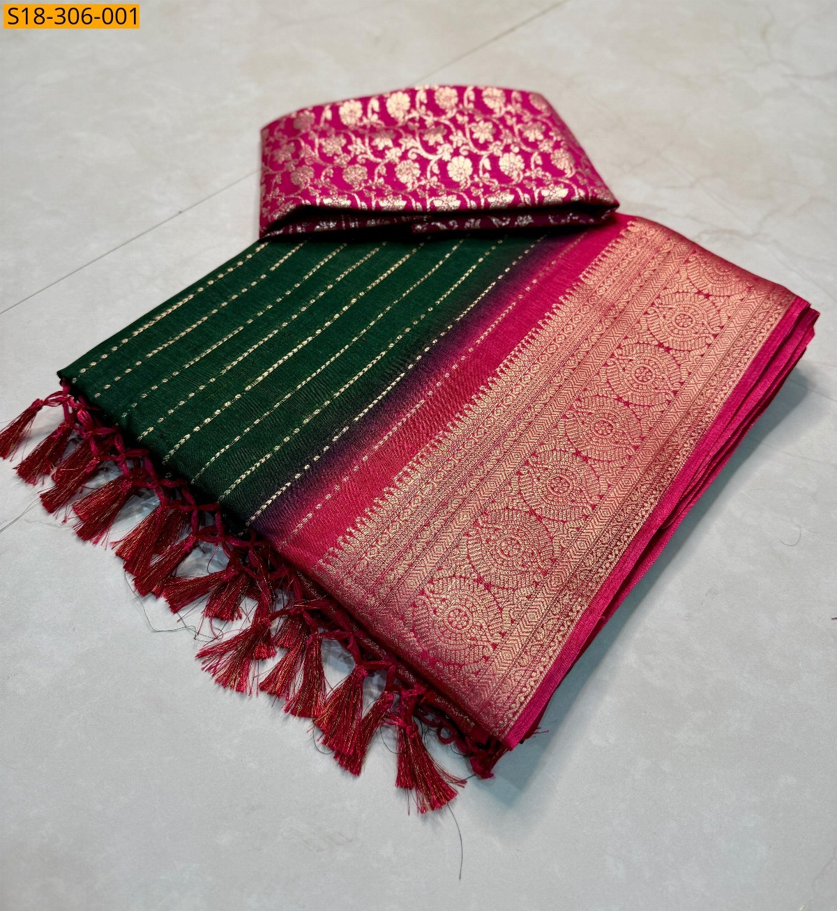 Green Fancy dola silk sarees
