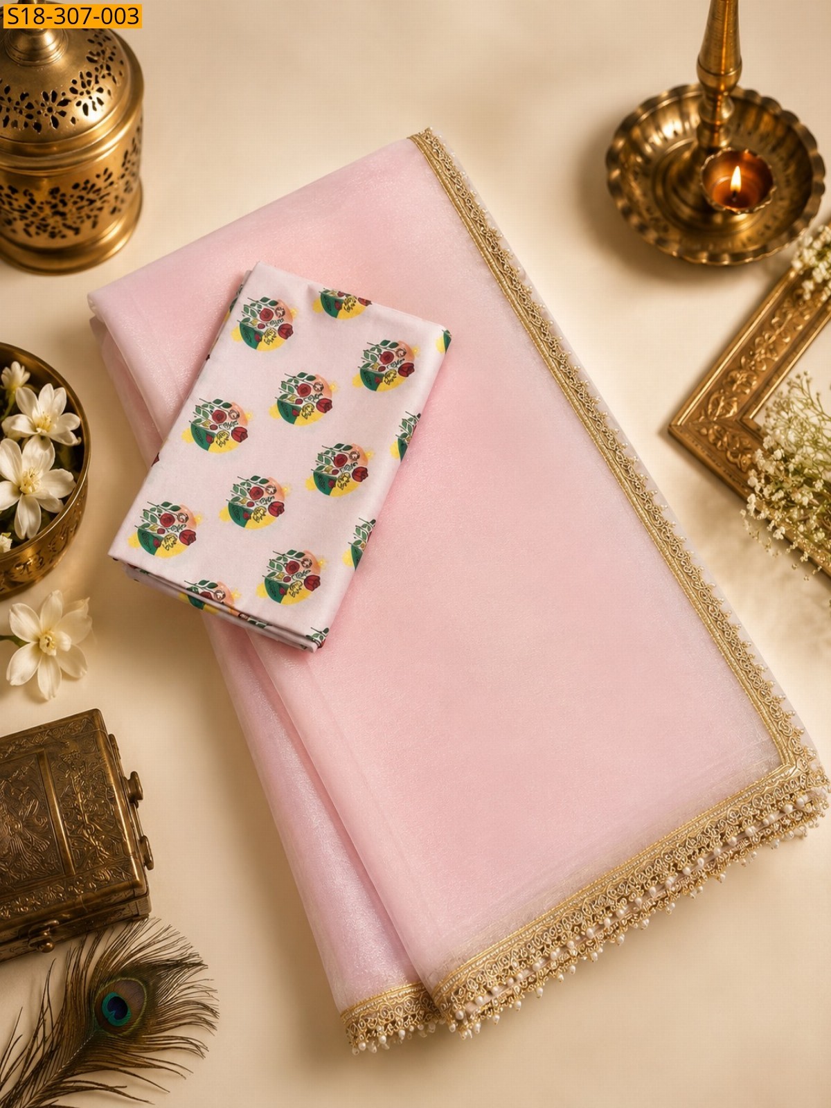 Baby Pink Fancy Zimmy Choo Saree