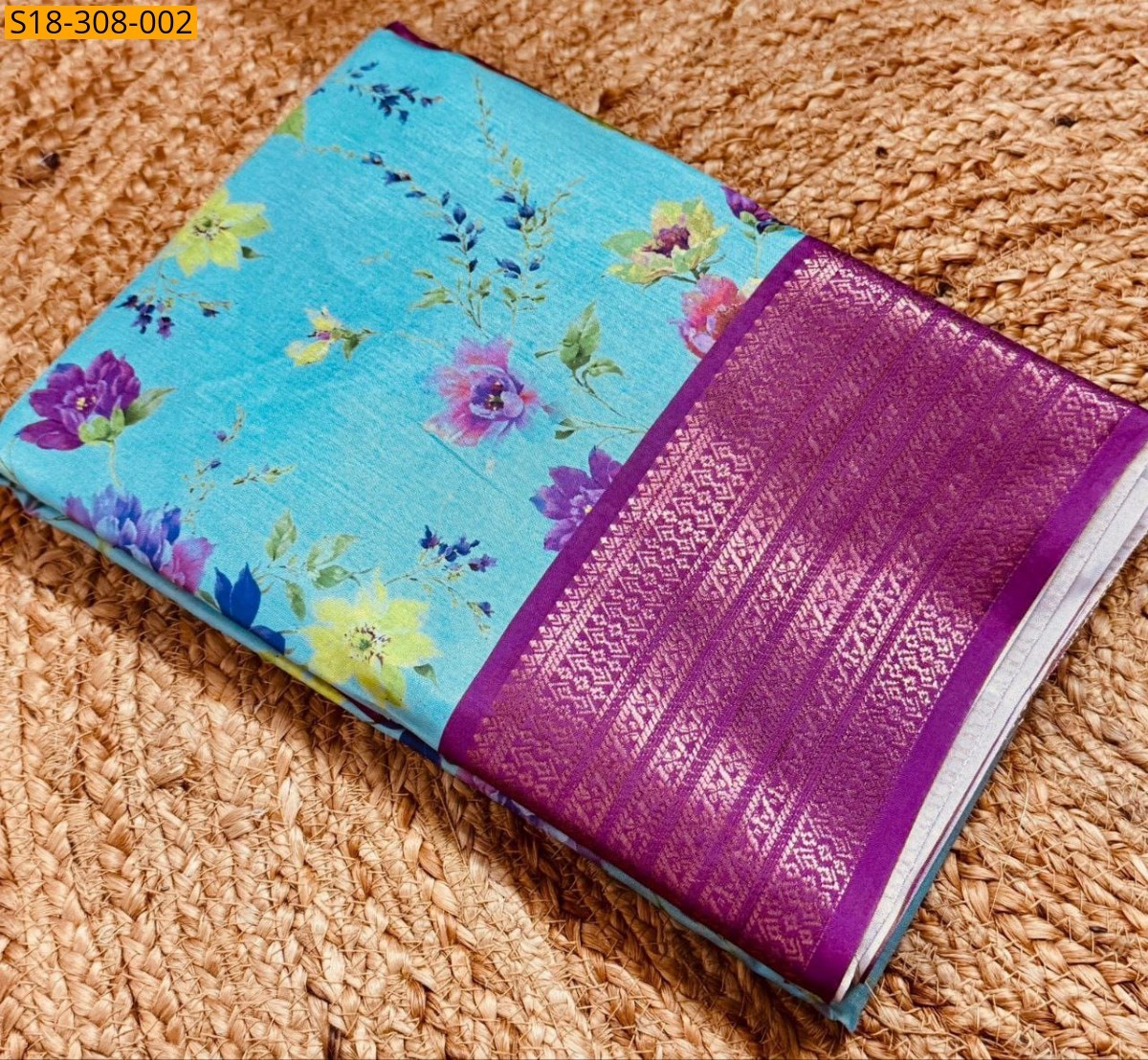 Blue Fancy semi silk sarees