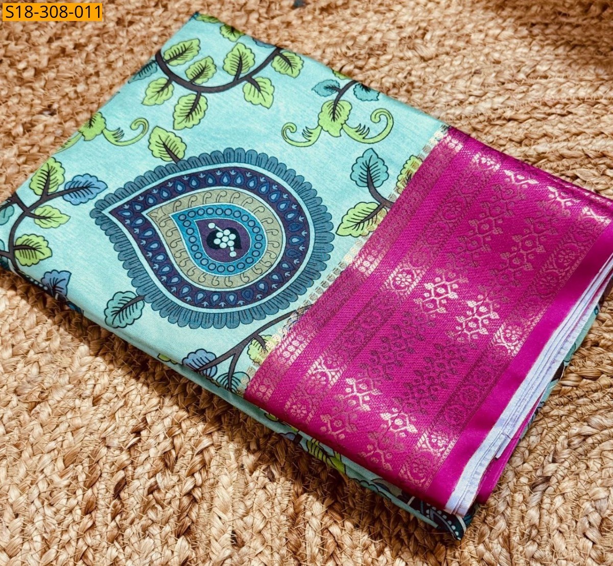 Blue Fancy semi silk sarees