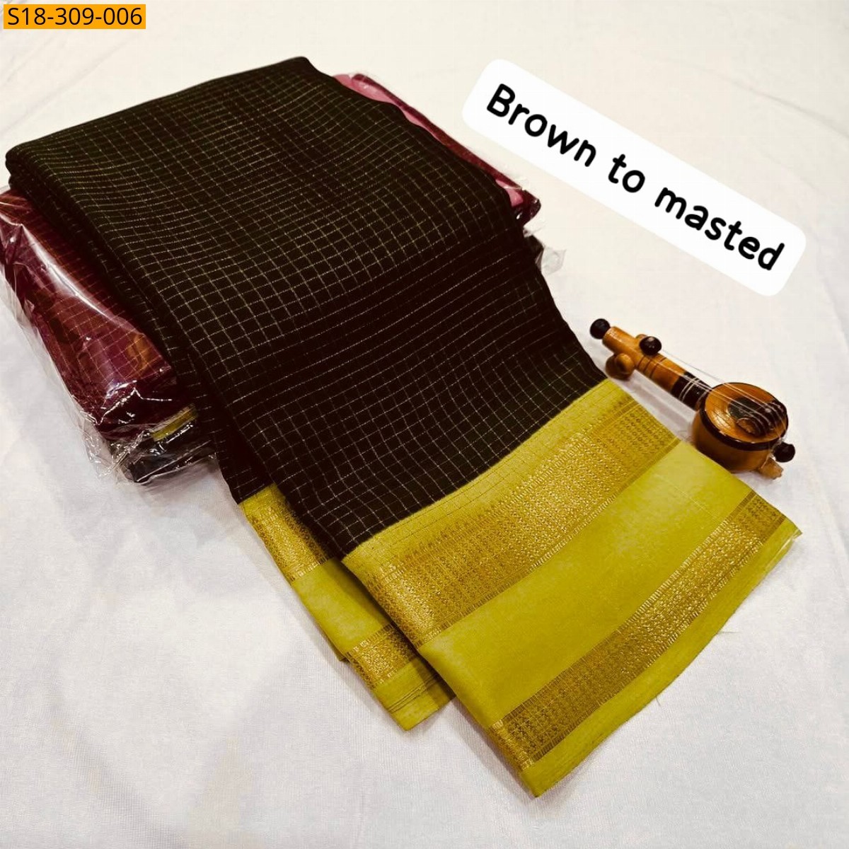 Brown Fancy Mysore warm silk sarees